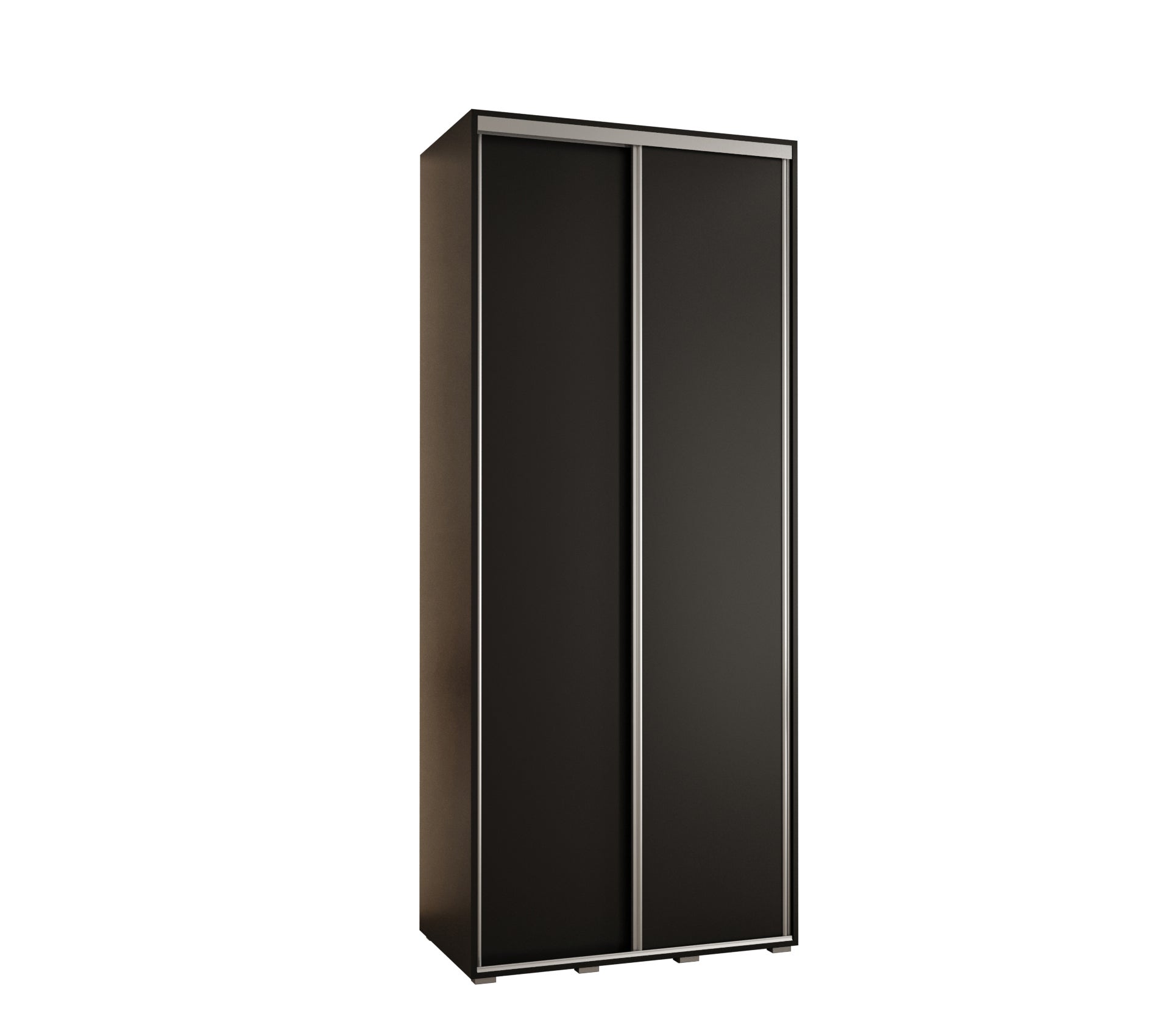Szafa przesuwna wysoka Davos 1 110 x 60 x 235,2 cm czarny + czarny + u. srebrny - Abiks Meble