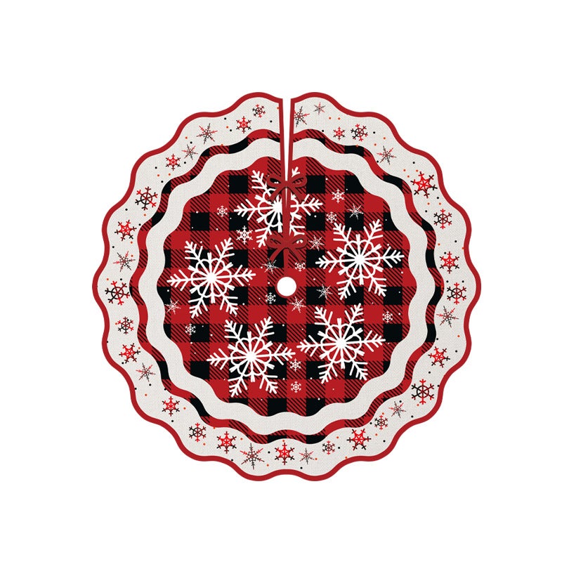 Mateju Jupe De Sapin De Noël Rouge Blanc, Imprimé Tapis De Sapin De Noël Rond Couverture
