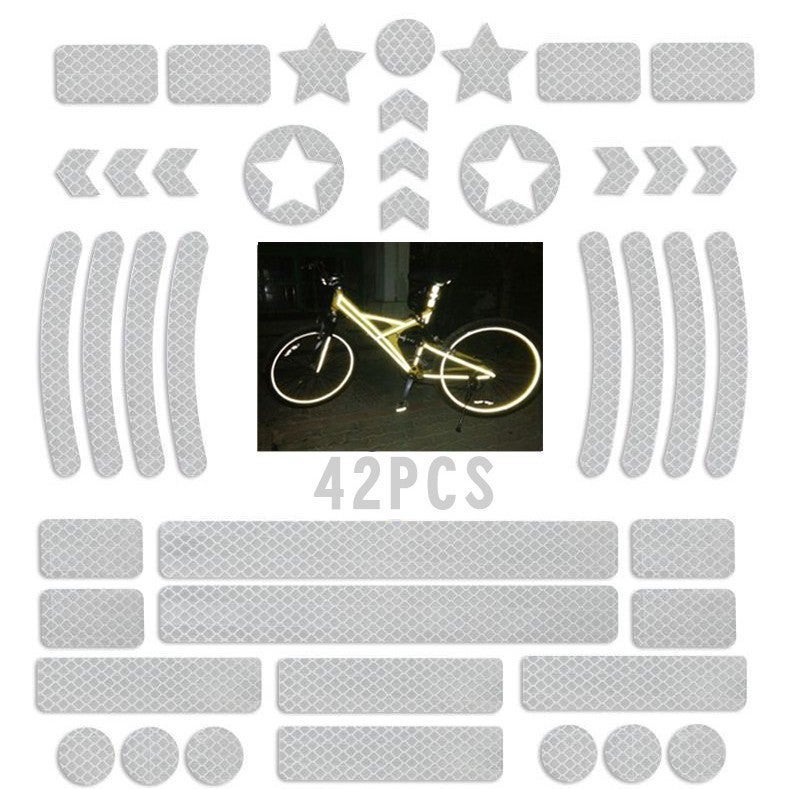 Lot De 42 Stickers Réfléchissants Argent – Haute Visibilité, Imperméables, Auto-adhésifs, Pour Vélo, Casque, Voiture, Poussette