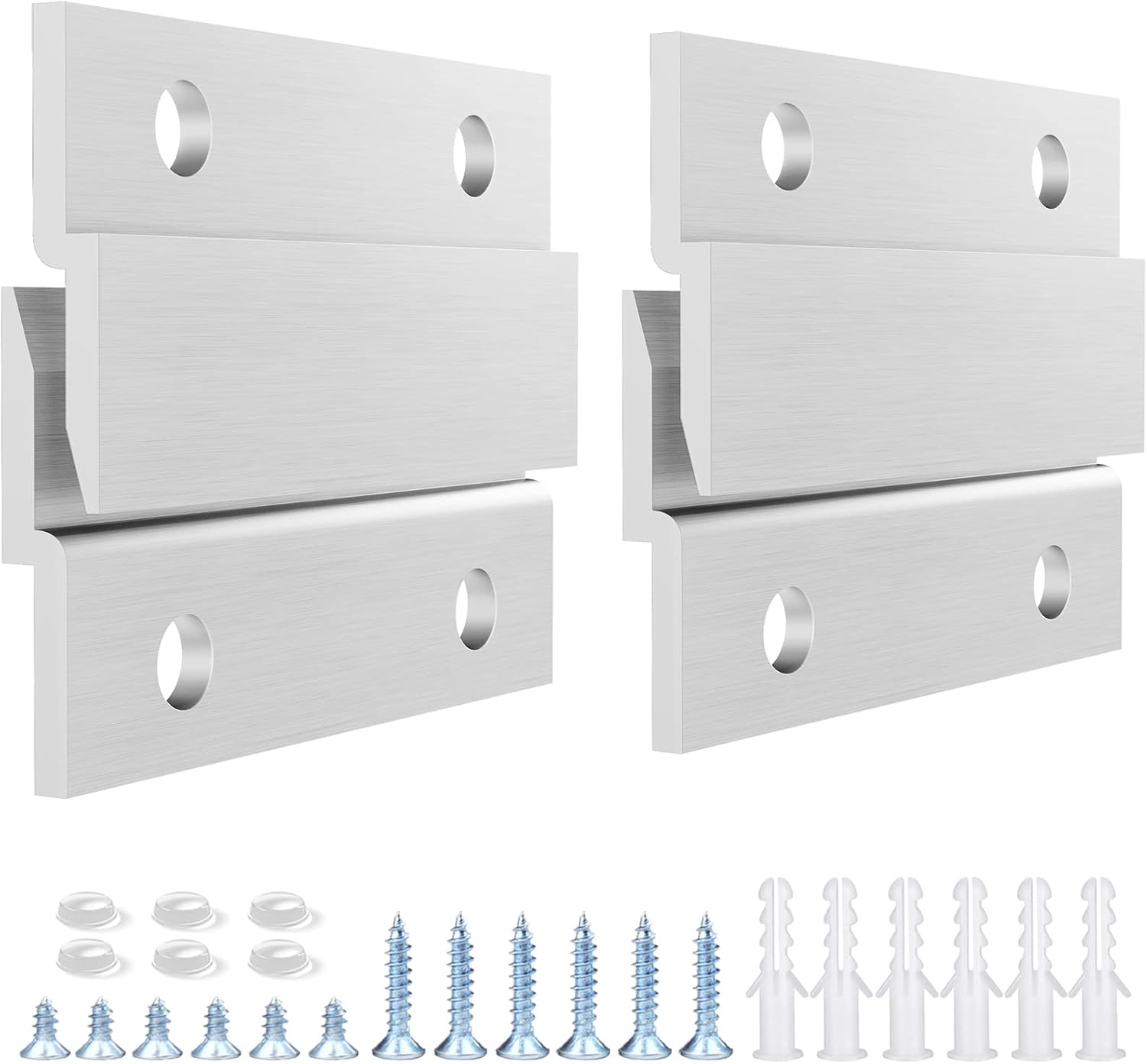 Zestaw aluminiowych haków ściennych Z do wieszania obrazów, luster, szafek i tablic suchościeralnych (5,1 cm - 1 para)