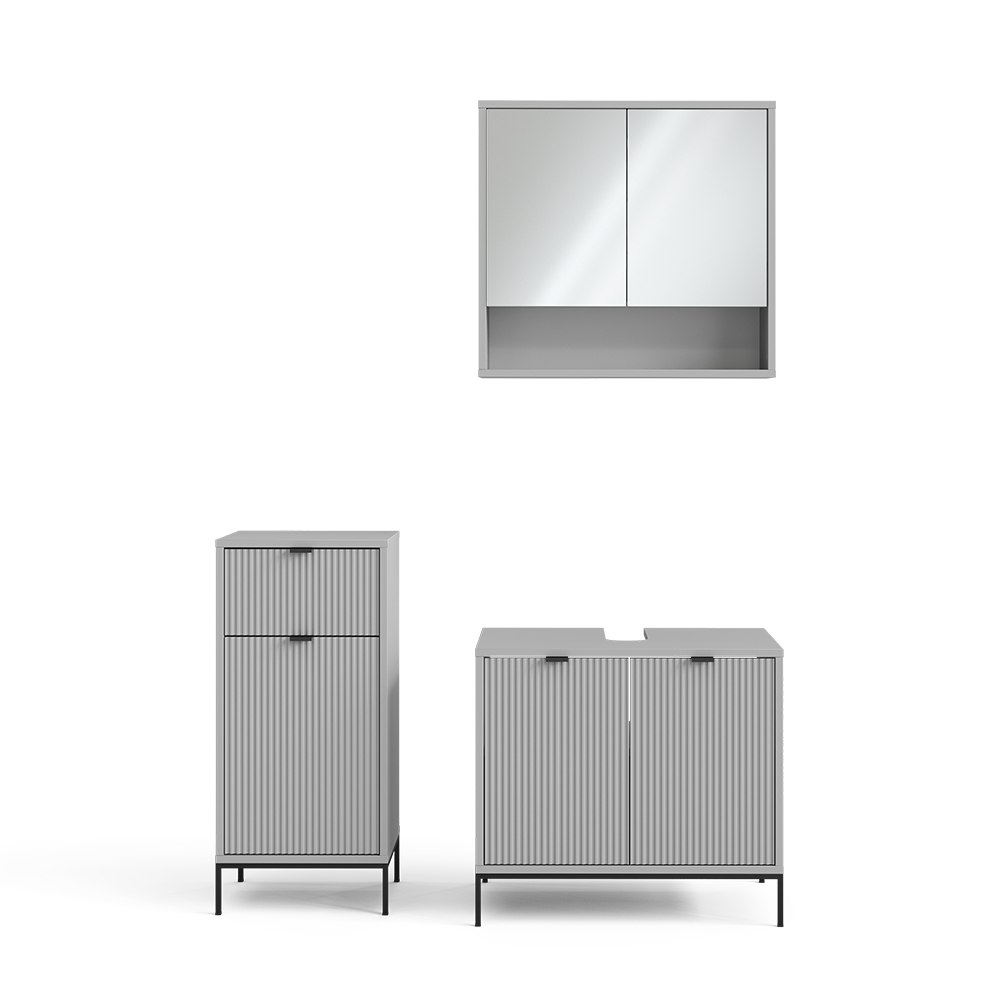 Vicco Zestaw mebli łazienkowych Eliza, Szary, 3 części