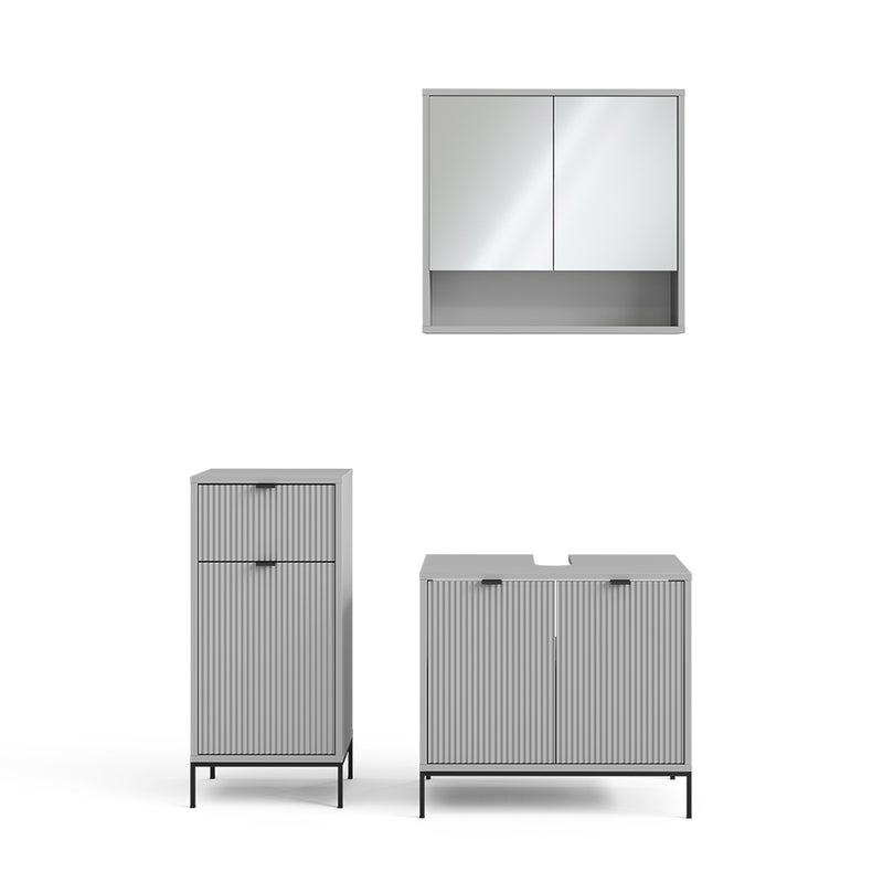 Vicco Zestaw mebli łazienkowych Eliza, Szary, 3 części