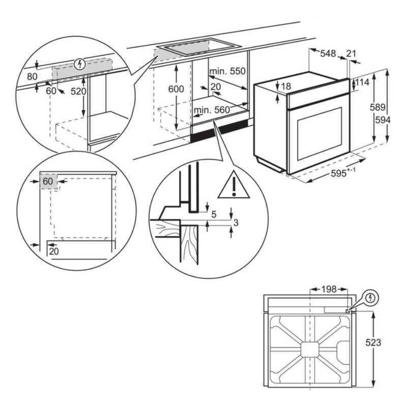 Four encastrable Série 600 72 l, nettoyage facile AquaClean, cuisson sur plusieurs niveaux, 8 fonctions cuisson (EOF3H40X) - 5