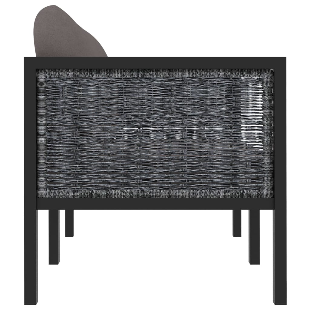 Divano 2 posti con cuscini 136 x 68 x 64 cm resina intrecciata antracite 02_0013295 - 6