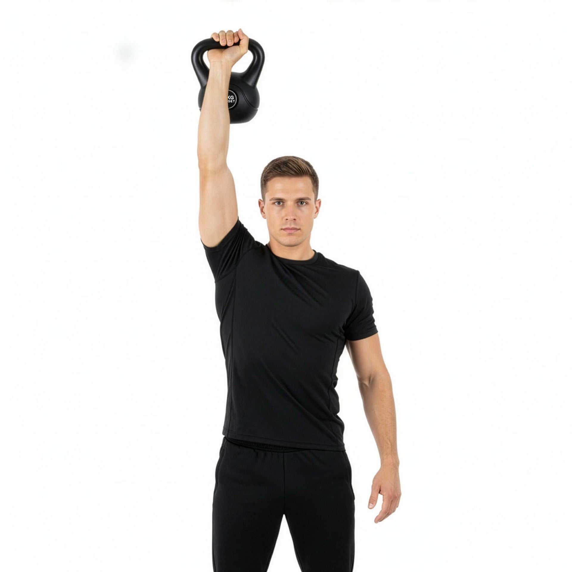 Kettlebell para exercício, haltere 10 kg ACTIGET, kettlebell de treinamento ABS, bola preta - 4