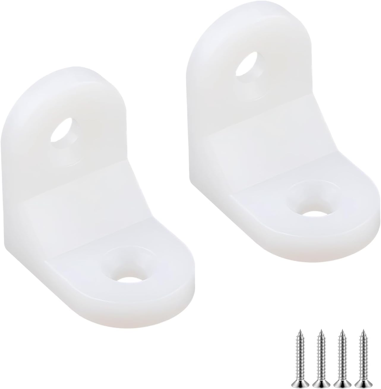 20 sztuk plastikowych narożnych wsporników, narożnych wsporników kątowych, narożnych wsporników meblowych L, ze śrubami, do szafek i szuflad