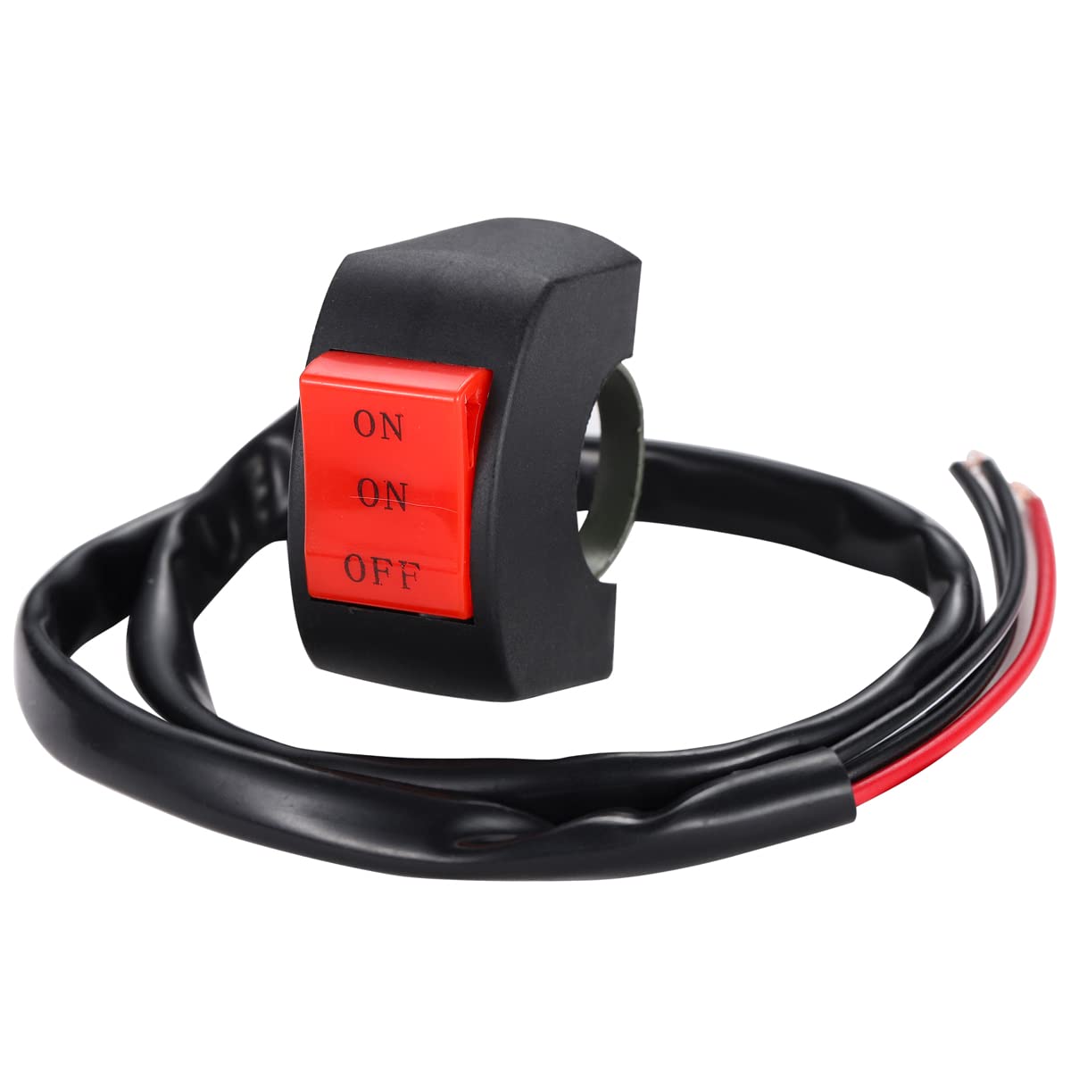 Interrupteur Universel Pour Guidon Moto - Phares Marche/arrêt - 22 Mm - Avec LED - Rouge