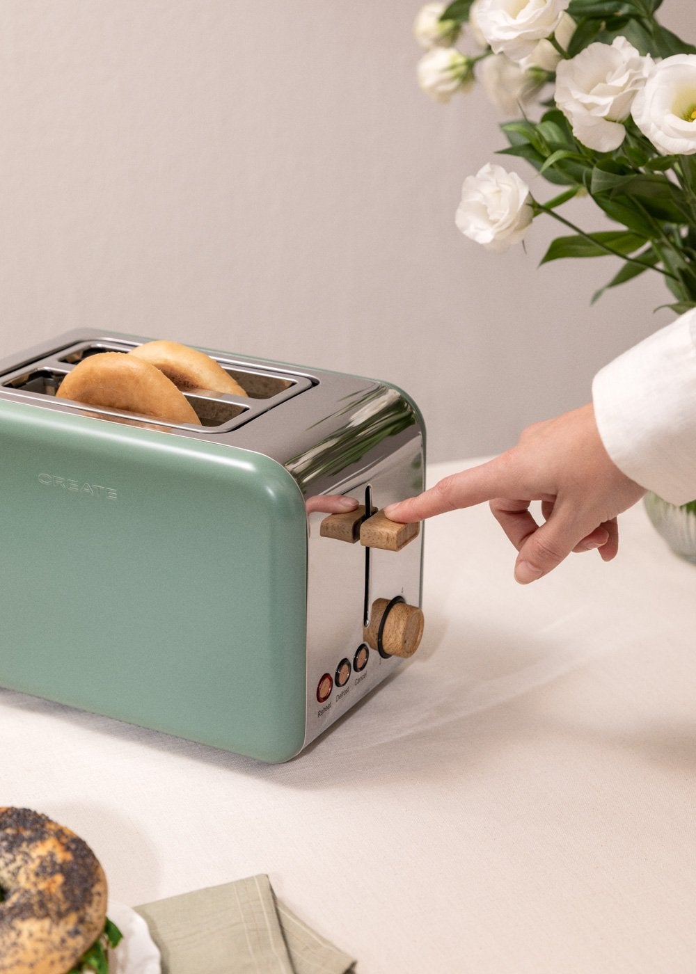 CREATE - TOAST RETRO - Grille-pain à fentes larges- Sauge - 3
