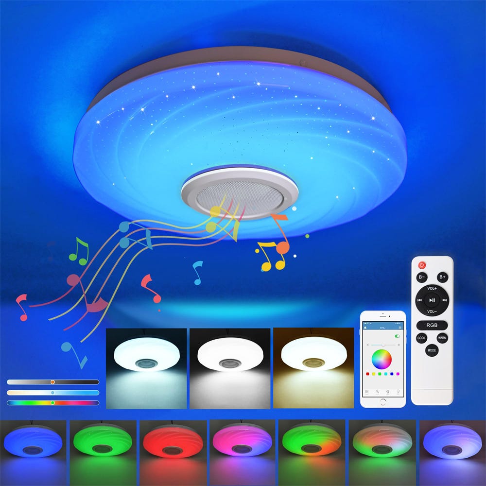Plafoniera LED Soffitto 30W Cambia Colore RGB, Regolabile 2700K-6500K Dimmerabil 705353989551 Plafoniera LED Soffitto 30W Cambia Colore RGB, Regolabile 2700K-6500K Dimmerabil 705353989551