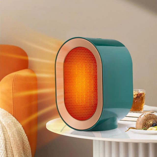 Mini riscaldatore elettrico 800W/1200W a parete spina UE riscaldatore portatile in ceramica, temperatura a due velocità, verde