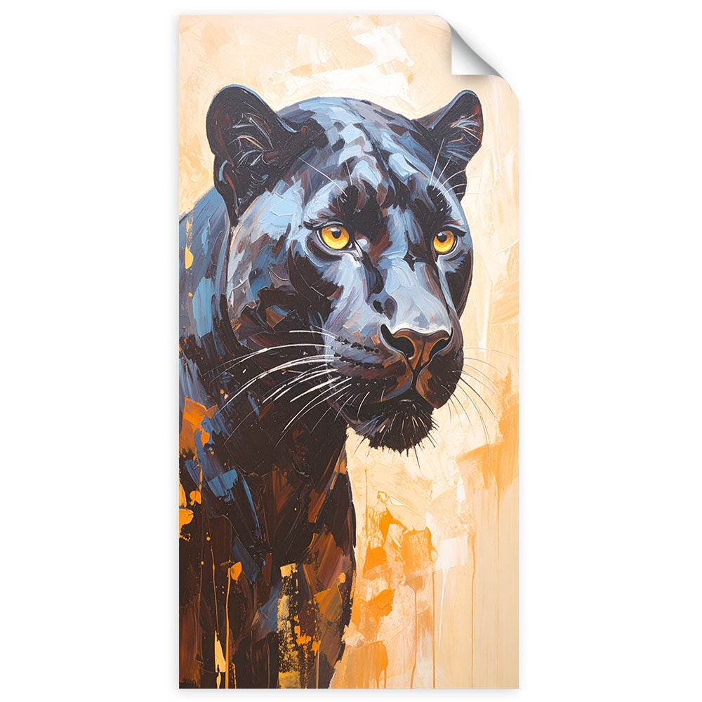 Naklejki samoprzylepne do salonu sypialni, Czarna Pantera zwierzęta 100x200