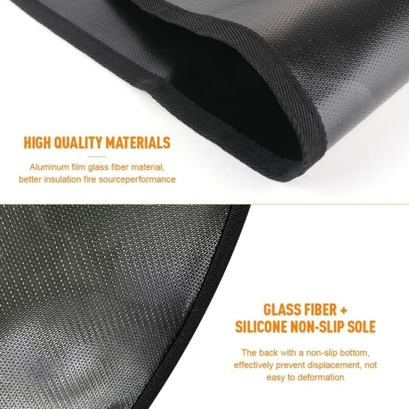 Tapis Cheminée Ignifuge Demi-Rond 102x50cm – Protection Anti-Feu devant Poêle, Barbecue, Chauffage - 3