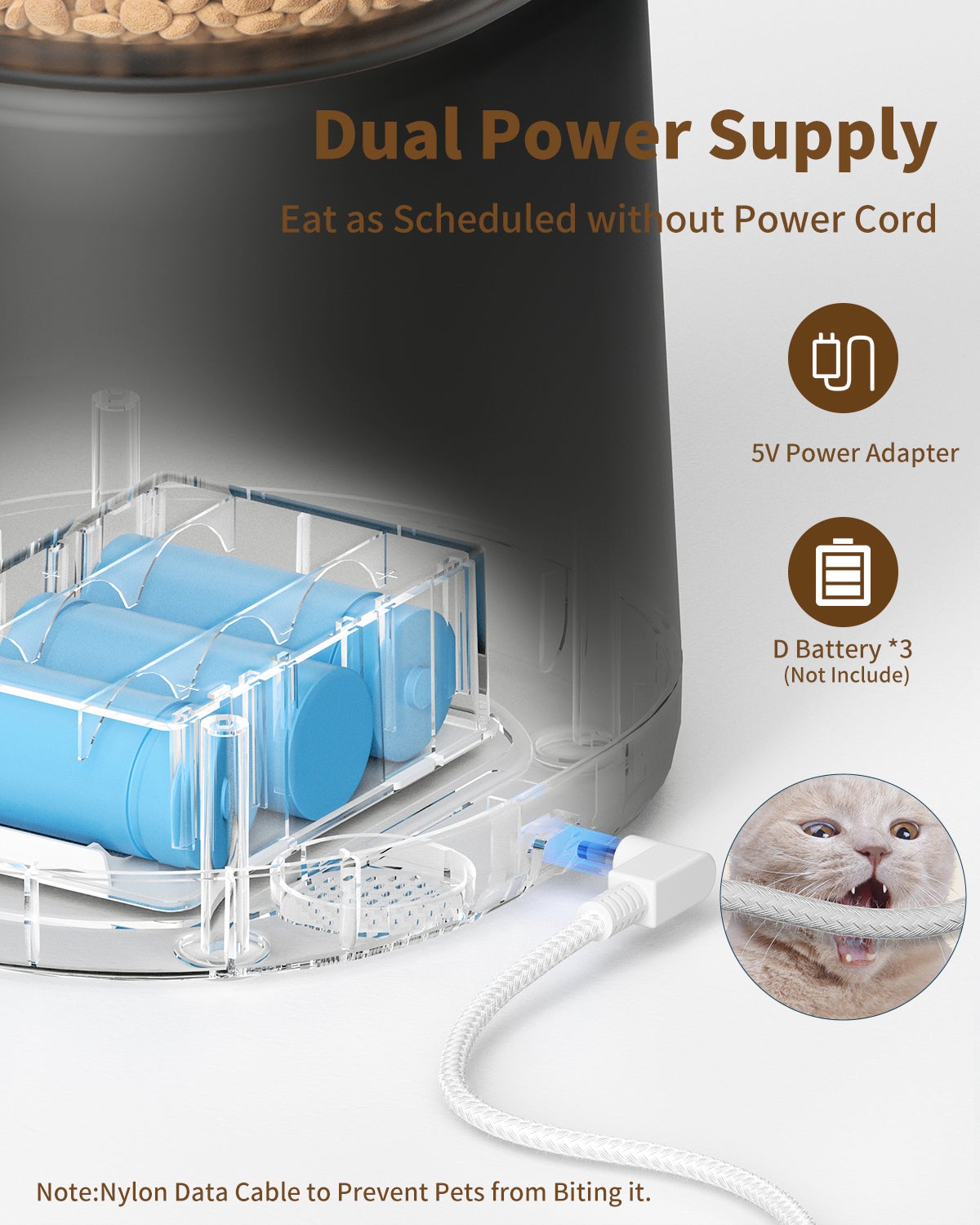 WiFi Distributeur Croquettes Chat Automatique avec App 4L 2,4G Distributeur Croquettes Chat et Chiens APP Contrôle avec Bol en Acier Inoxydable NOIR - 4