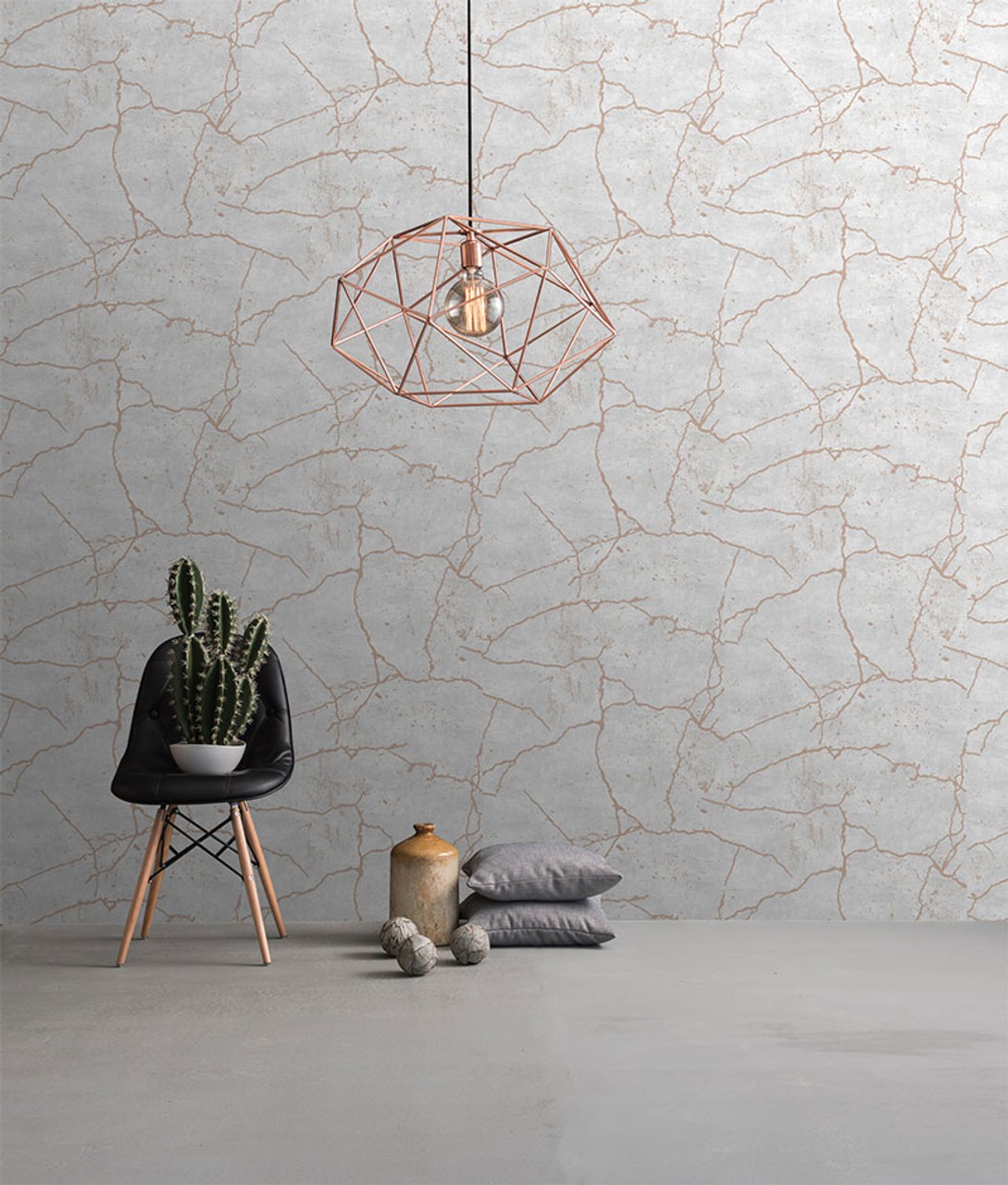 Papier peint intissé Kintsugi Vinyle 1005 x 52cm Or Rose - 7