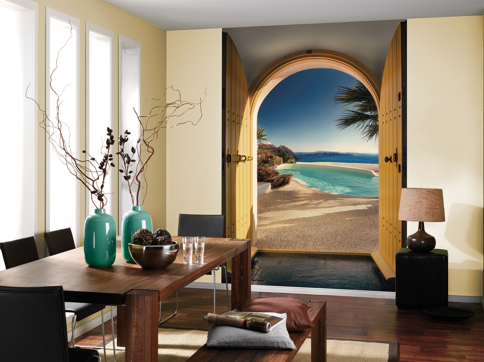 Papel pintado no tejido panorámico de komar - santorini - talla: 200 x 250 cm