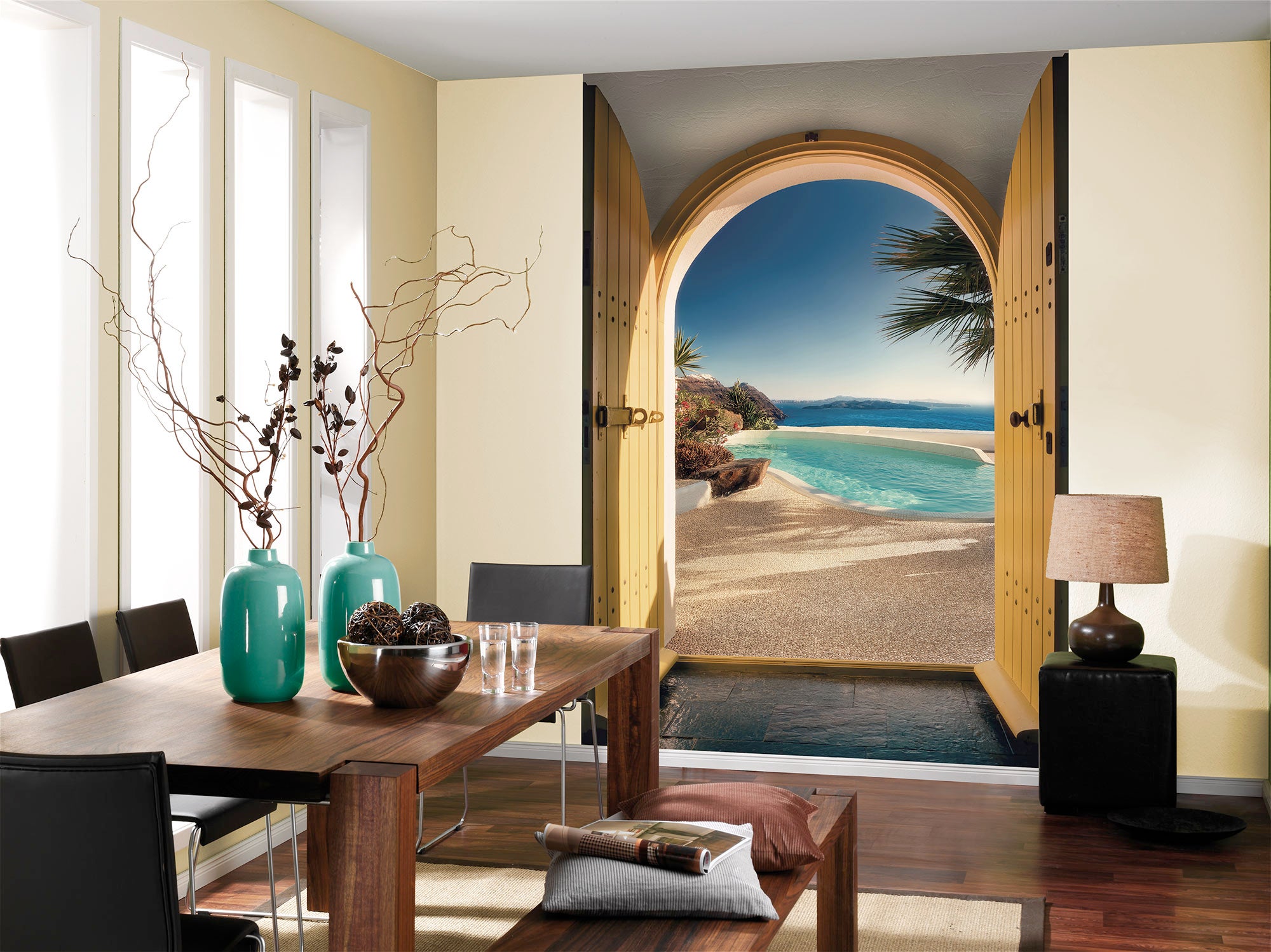 Papel pintado no tejido panorámico de komar - santorini - talla: 200 x 250 cm