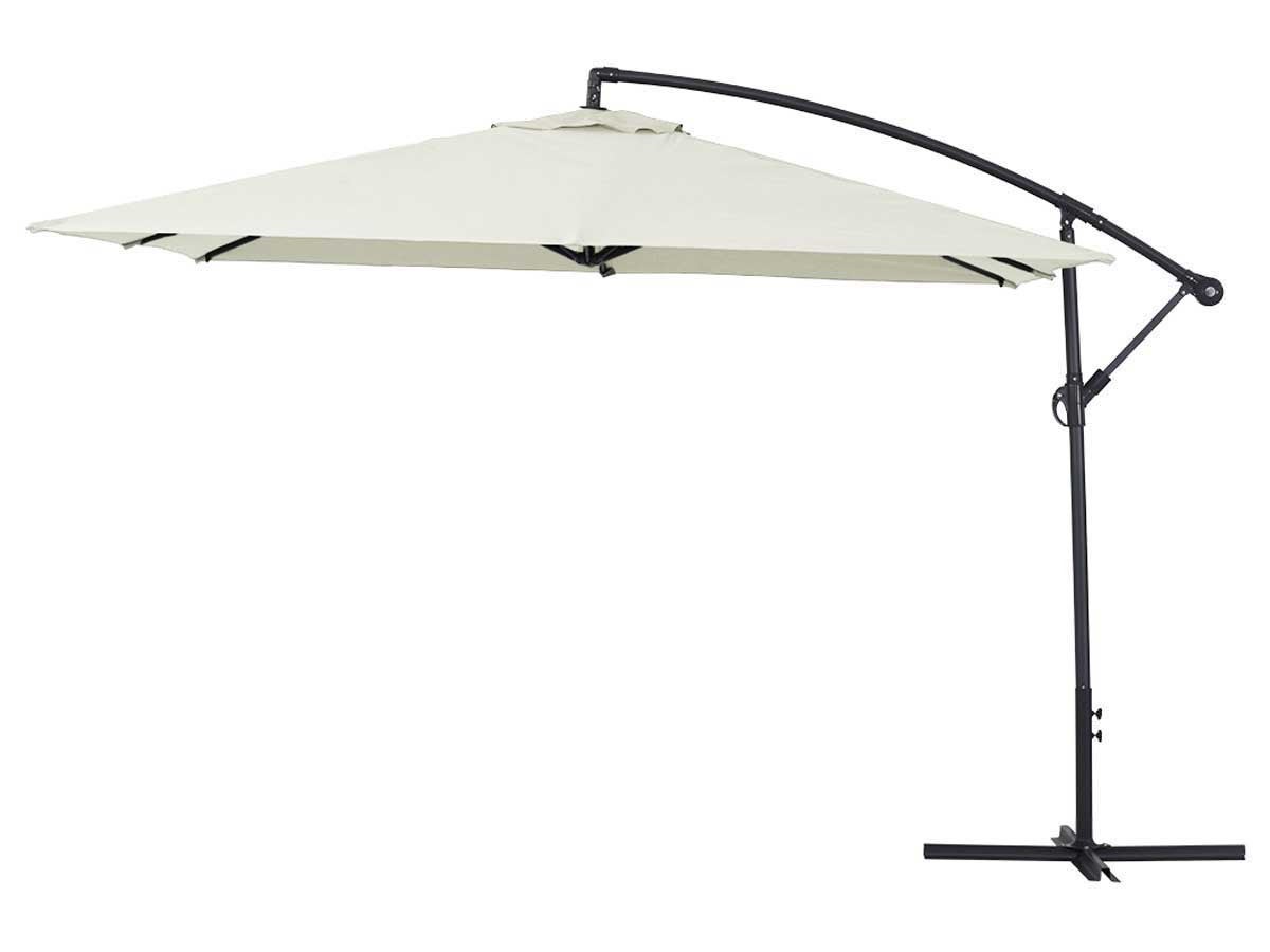 Parasol ogrodowy "Ilios 3" z wysięgnikiem - Aluminium - Kwadratowy - 3 x3 m - Ecru
