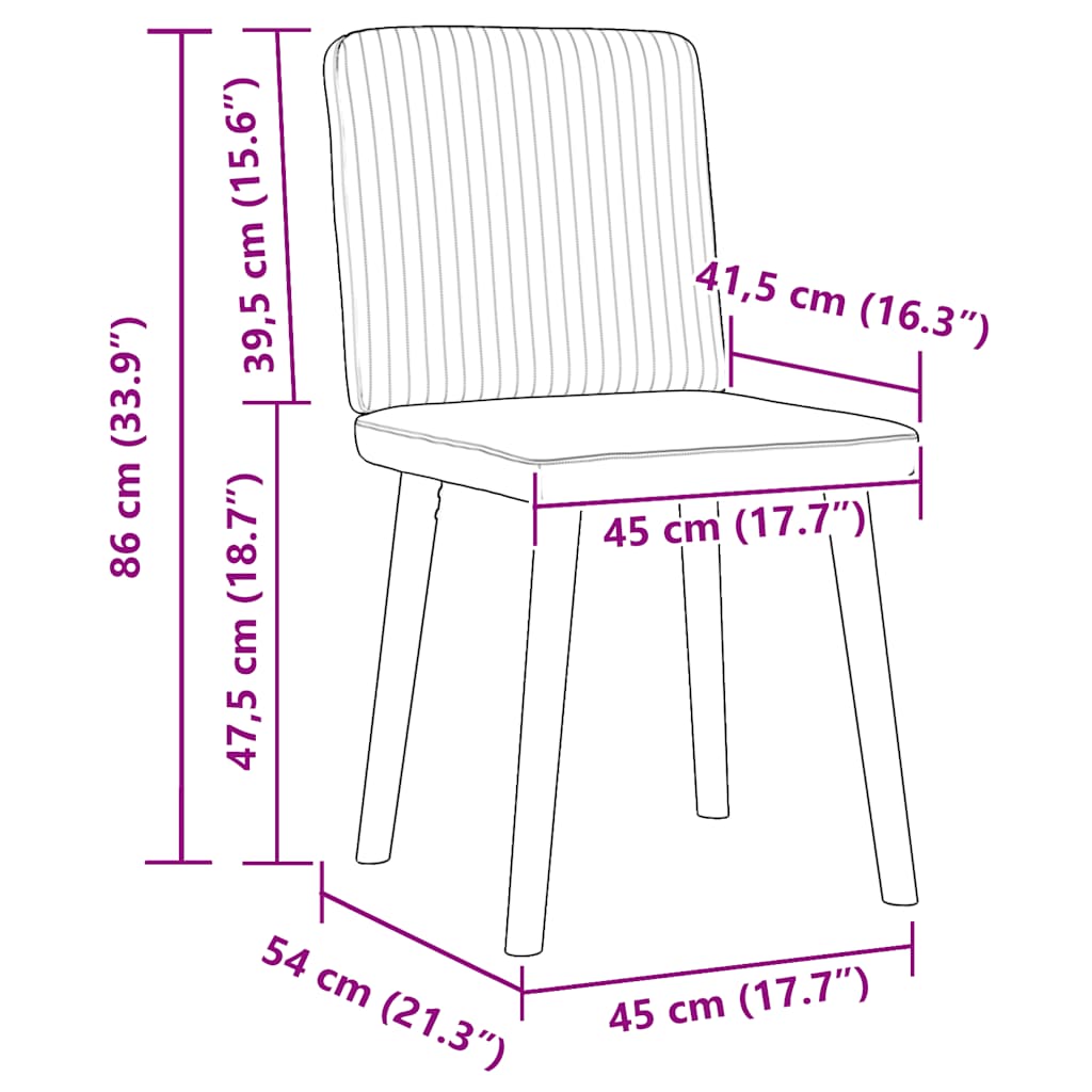 Sedie da Pranzo 4 pz Grigio Scuro in Tessuto vidaXL - 3