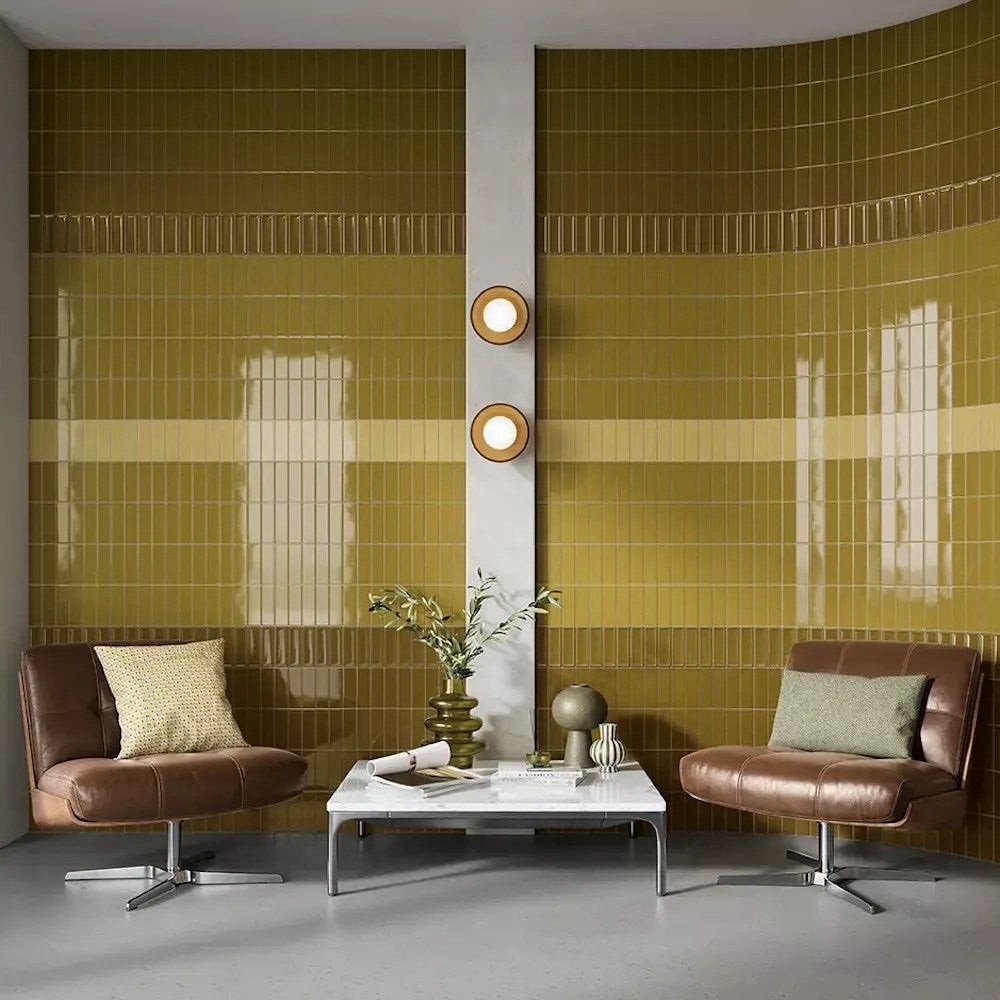 Carrelage Mural Effet Zellige Jaune Clair Brillant MICARE 5x15 cm Alpi ...