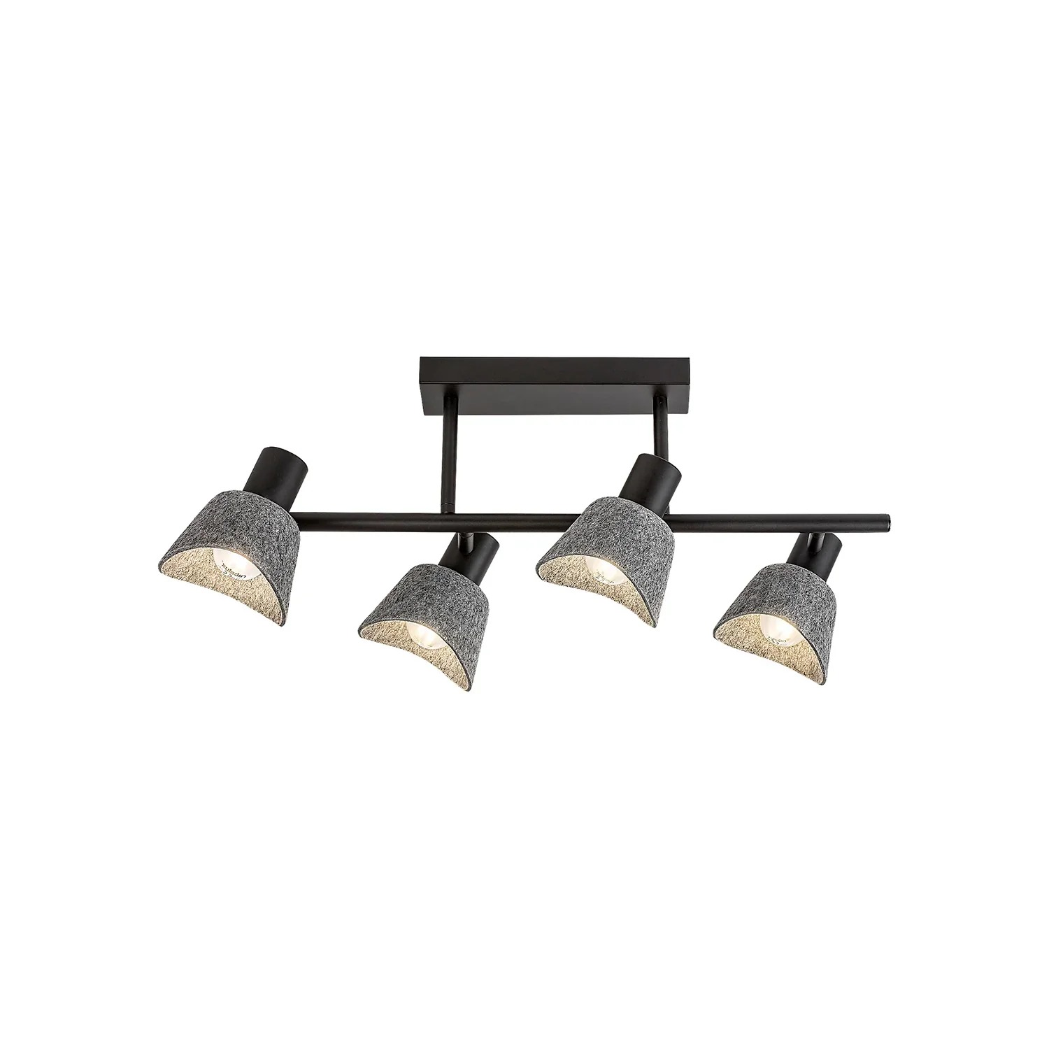 Lampa sufitowa wisząca Farelia popielato-czarna 4xE14x10W wym: 24 x 57 x 11 cm filc Rabalux