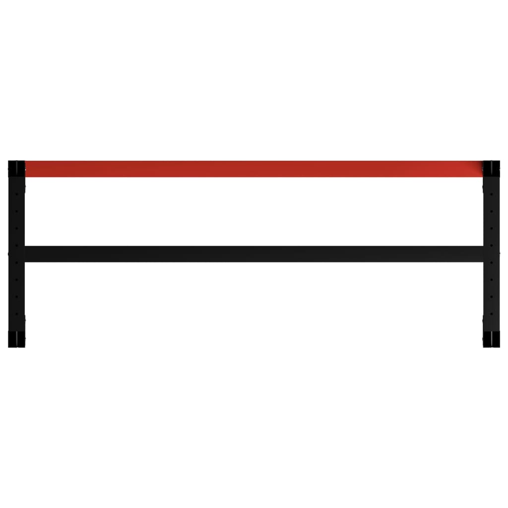 vidaXL Cadre de banc de travail Métal 150x57x79 cm Noir et rouge - 5