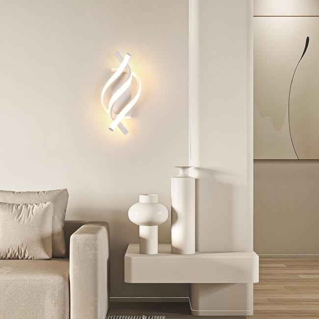 Confezione da applique da parete per interni LED lampada da parete decorativa bianco caldo per camera da letto corridoio soggiorno bianco | Leroy Merlin Confezione da applique da parete per interni LED lampada da parete decorativa bianco caldo per camera da letto corridoio soggiorno bianco | Leroy Merlin