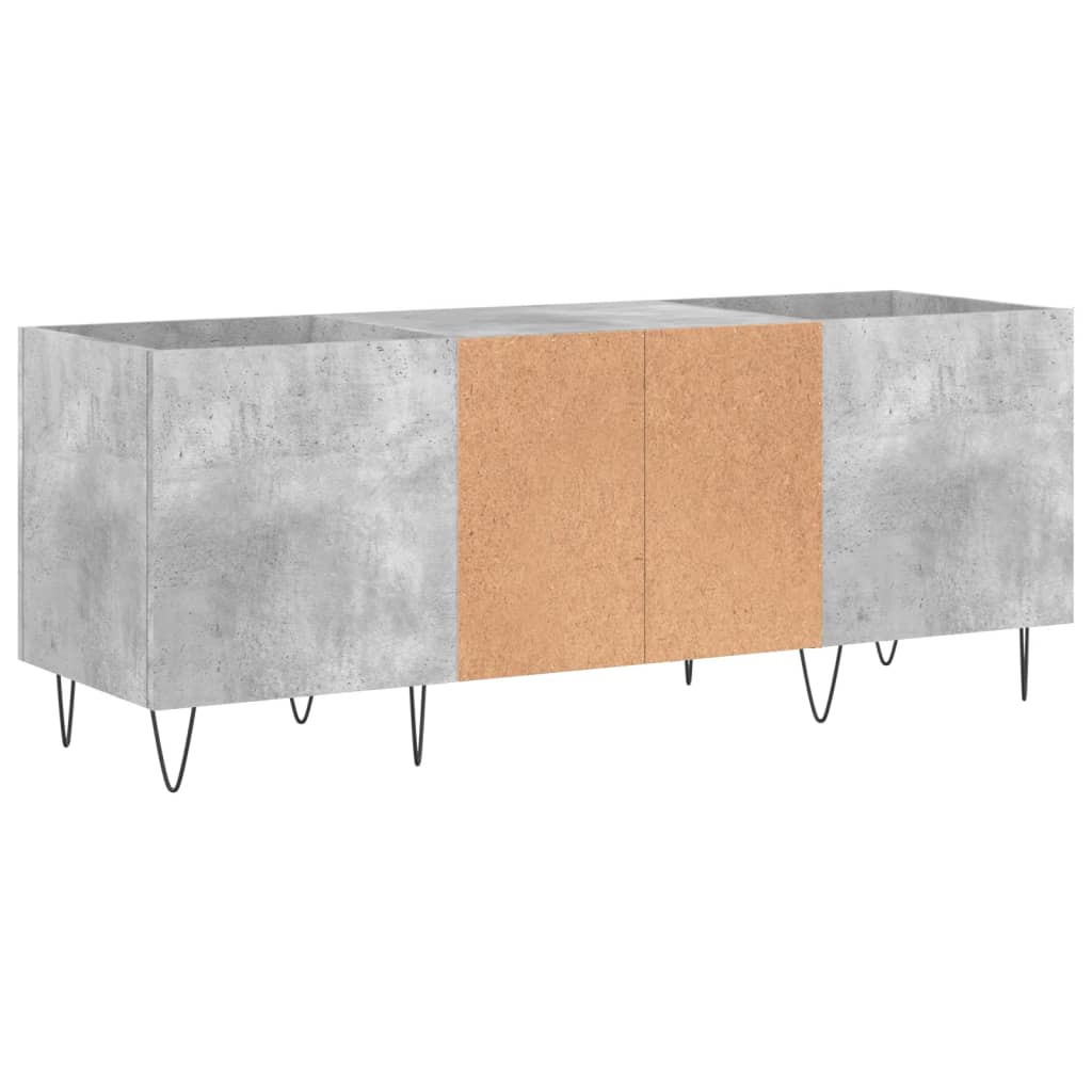 Armário de disco de madeira compensada cinza concreto 121x38x48 cm – ComfortXL - 6