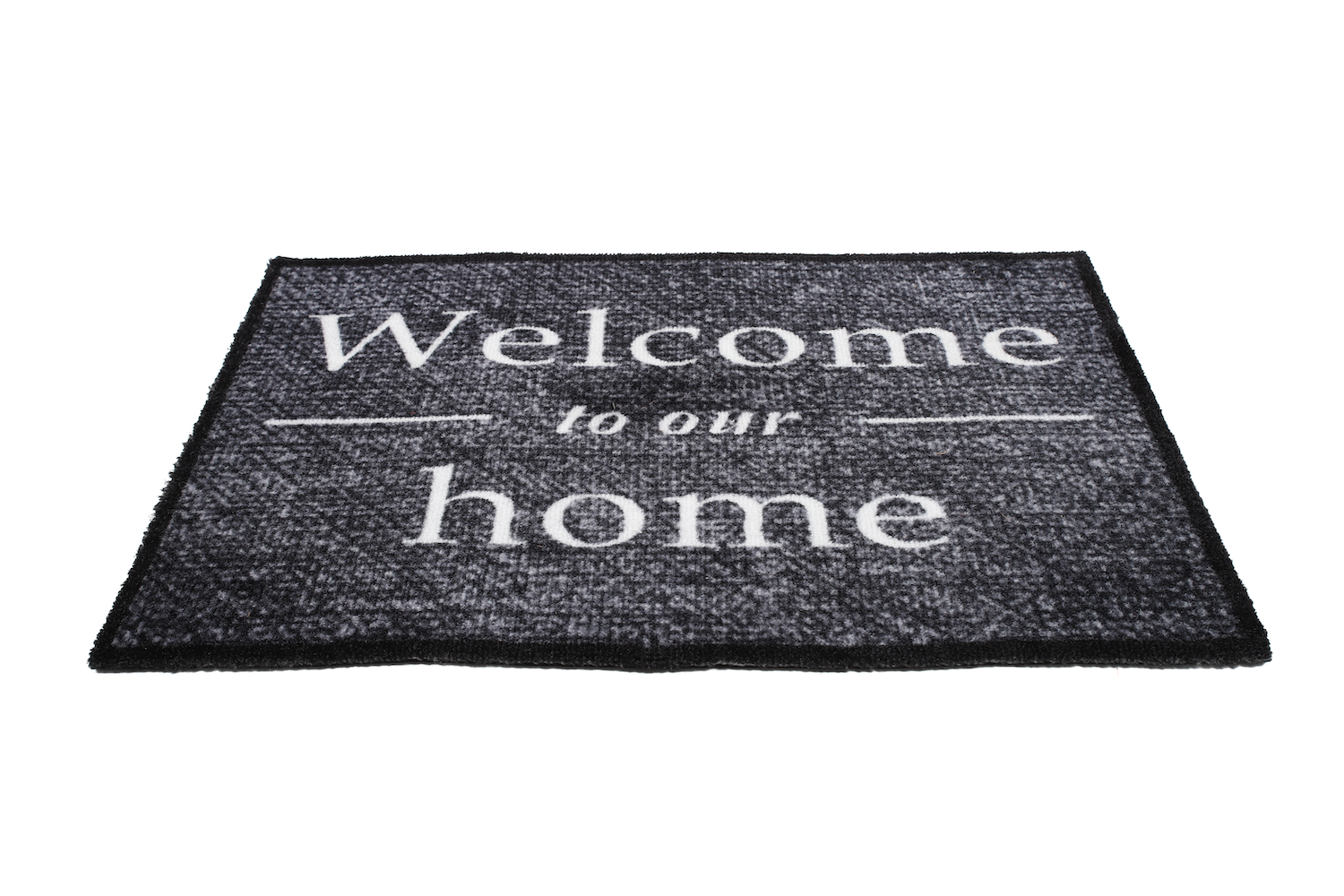 Alfombra de entrada personalizado - modelo welcome to our home - gris foncé - 50cm x 75cm