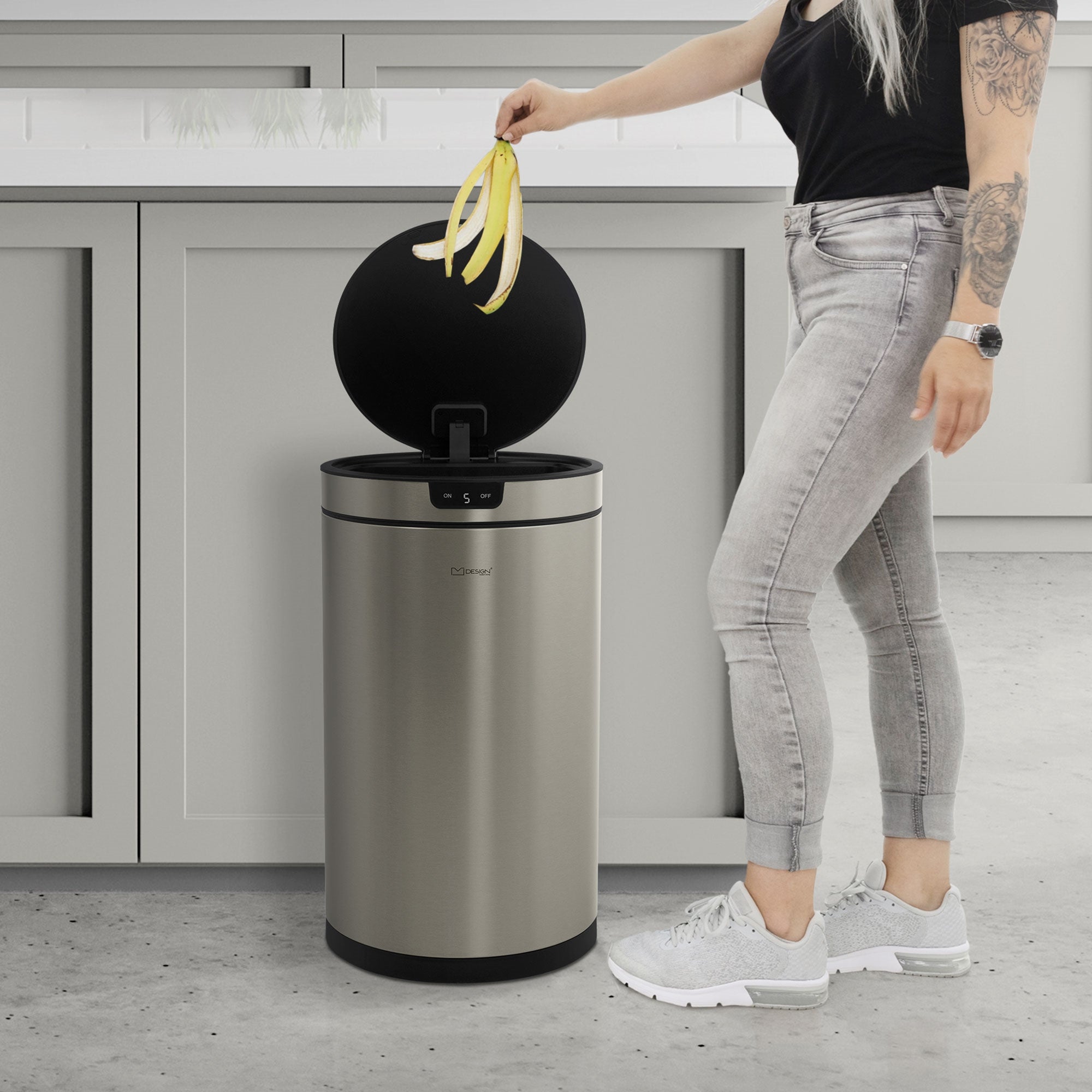 Pattumiera Bagno In Polipropilene Grigio 6 Lt Con Coperchio Basculante - Foto 10