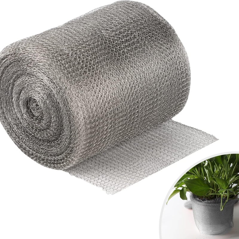 Siatka ze stali nierdzewnej, dwuwarstwowa, wypełnia ubytki i pęknięcia, bariera ochronna dla roślin ogrodowych, 12,7 cm x 30 m