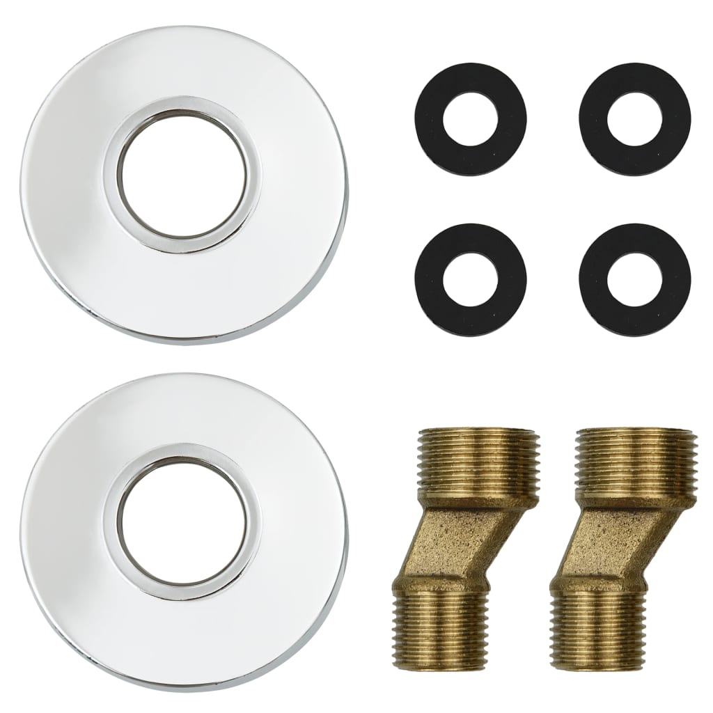 Rubinetto Vasca a 2 Maniglie con Soffione a Mano Cromato Retro vidaXL - 7