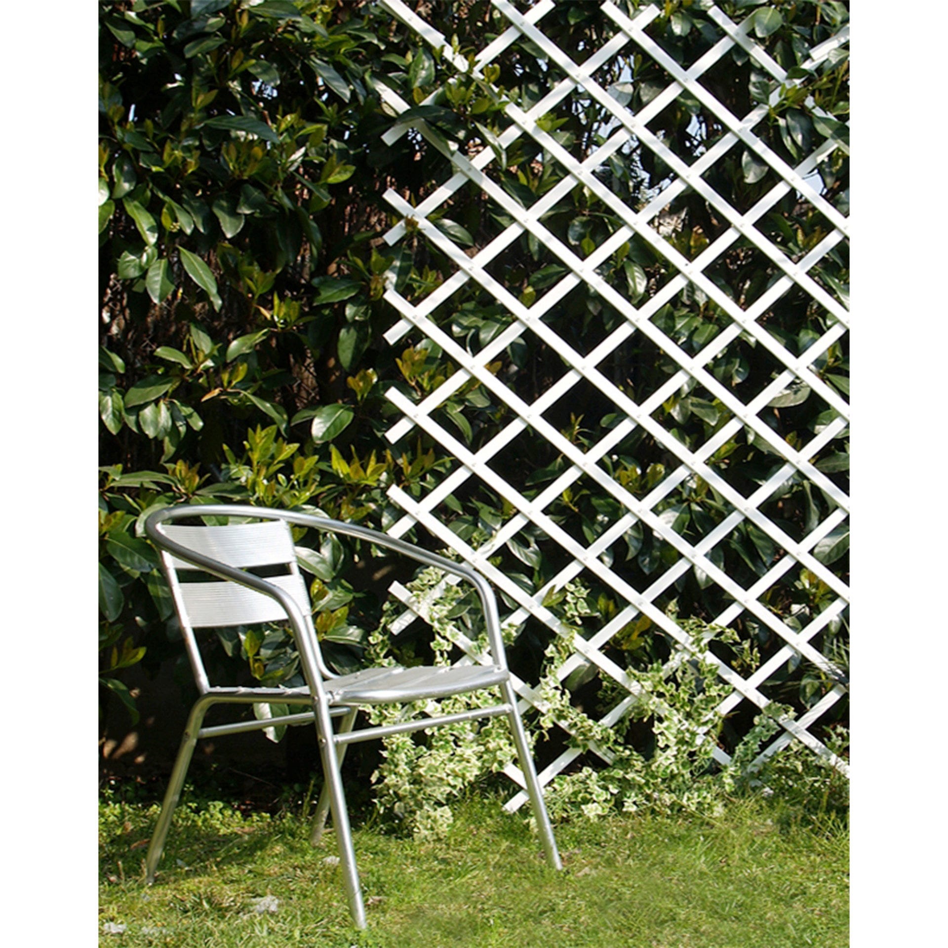 Grigliato estensibile in PVC bianco 100x300 cm - 4