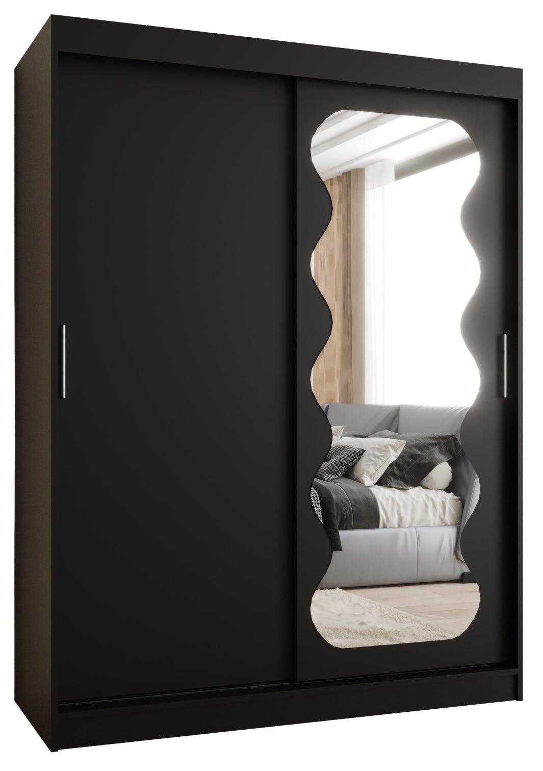 Szafa przesuwna garderoba SPOTI 150 x 62 x 200 cm Czarny