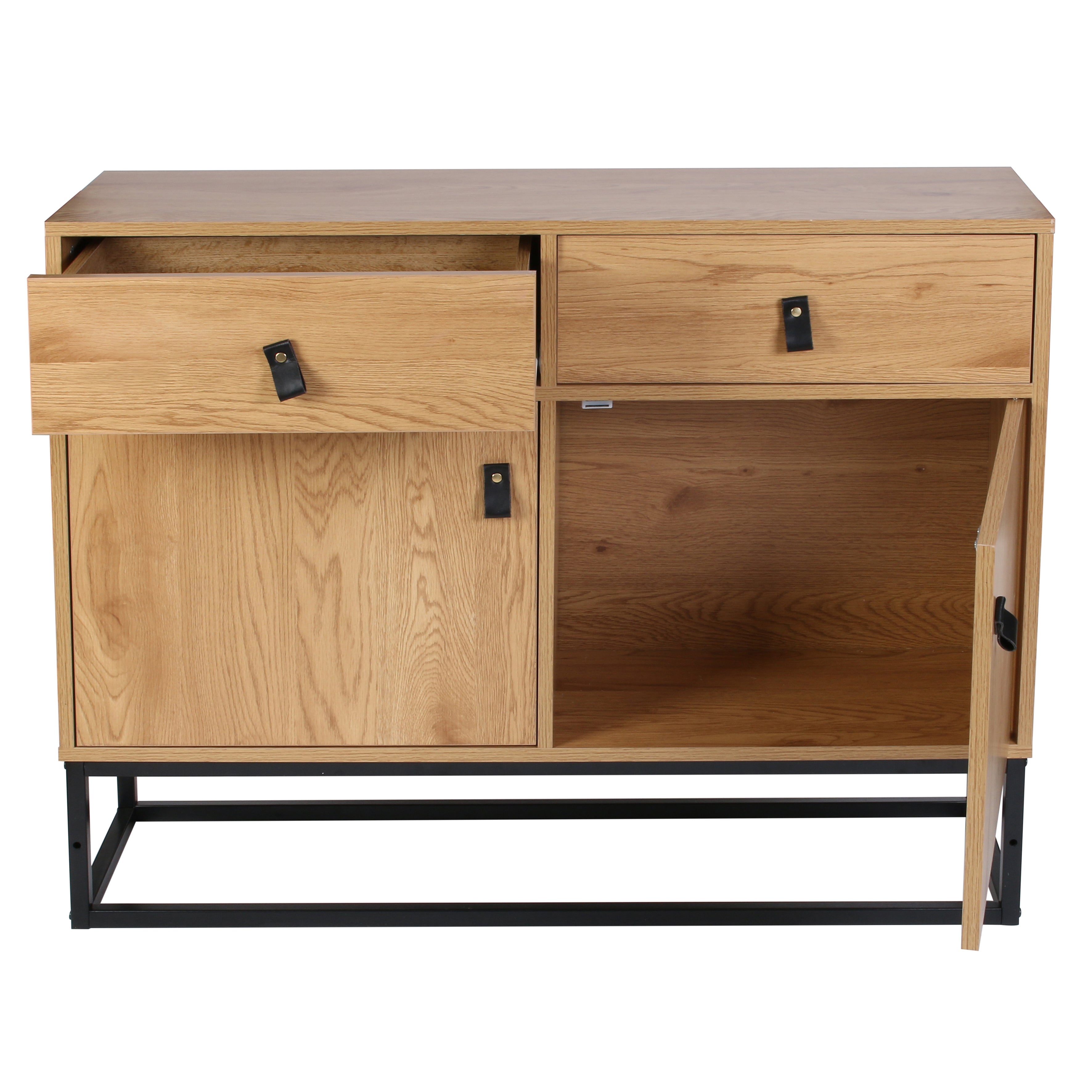 Buffet - Home Deco Factory - Abbott - Bois Et Métal - Marron Et Noir - 4