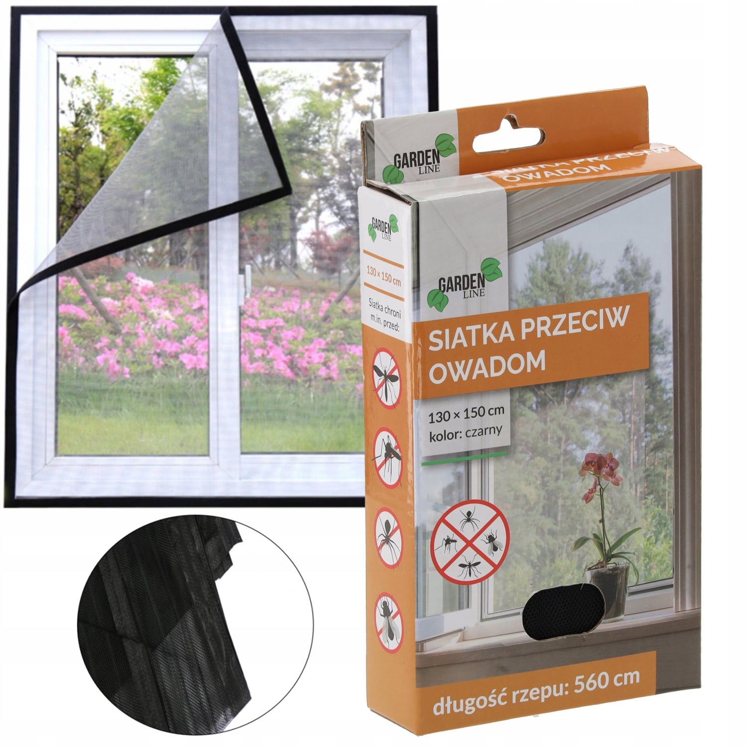 Siatka przeciw owadom 130 x 150 cm czarna CHOMIK