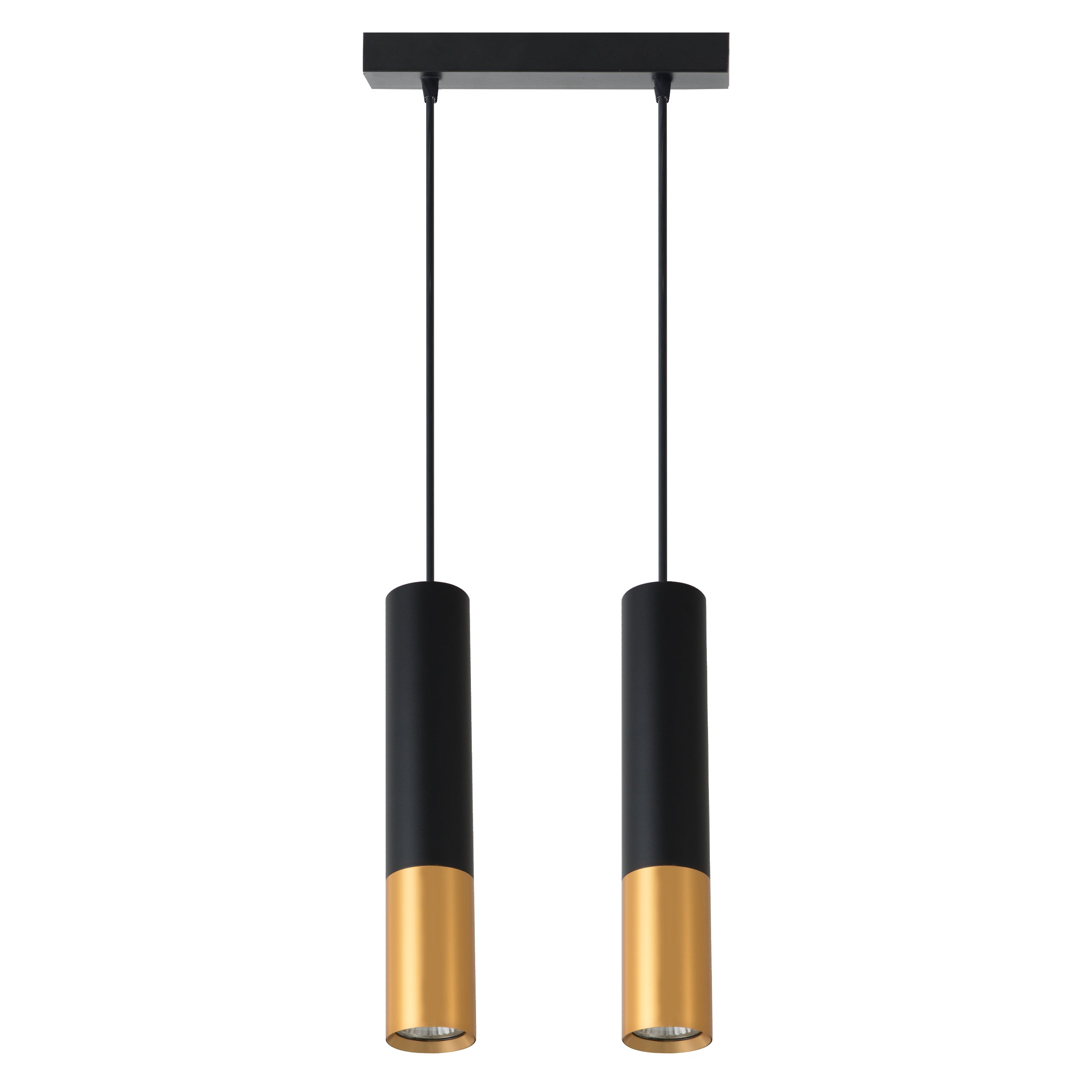 Lampa wisząca Keon LED GU10 2-punktowa 131 cm IP20 sufitowa slim czarna złota MasterLED
