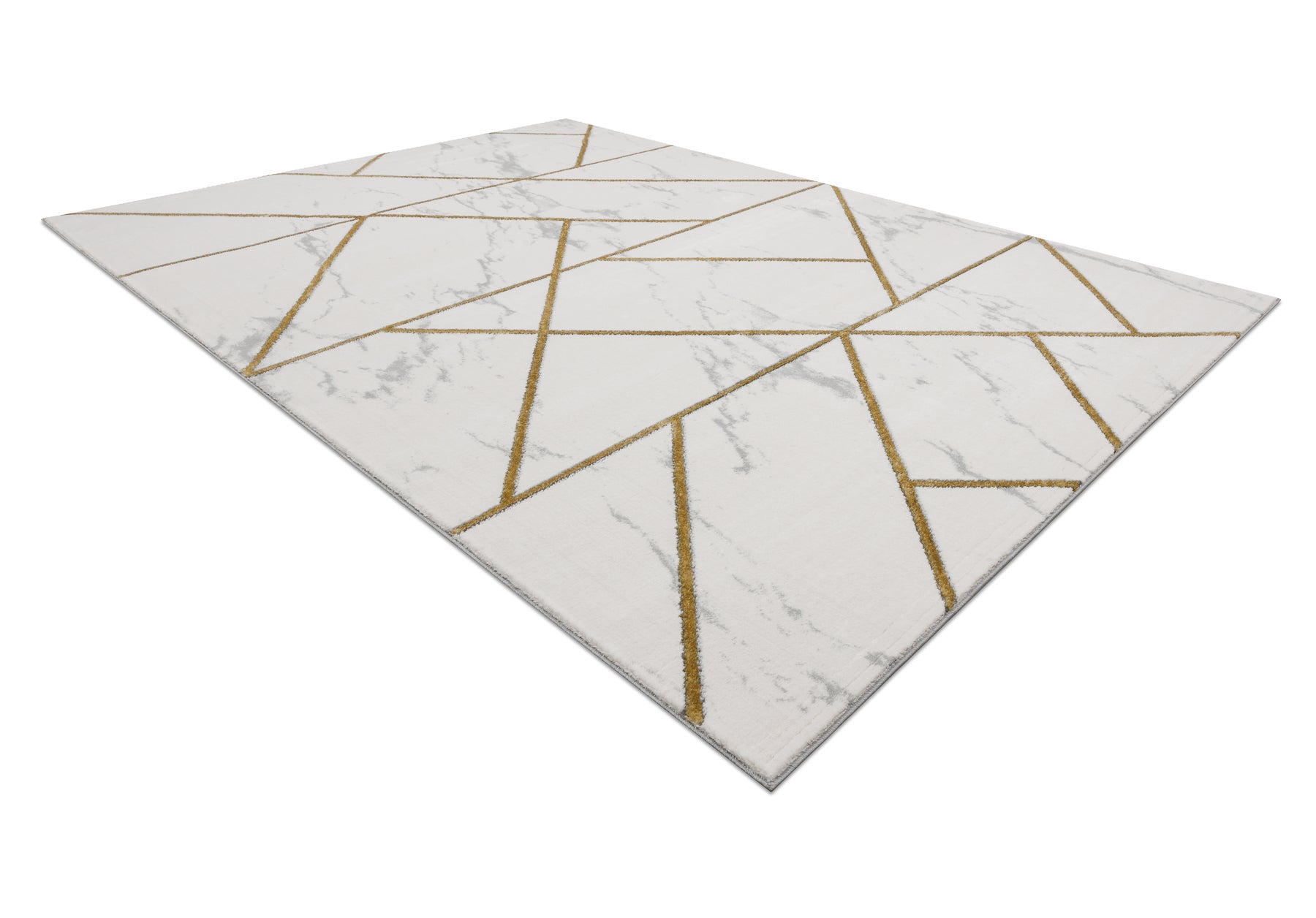 Dywan EMERALD ekskluzywny 1012 glamour, stylowy geometryczny, marmur krem / złoty 120x170 cm - 4