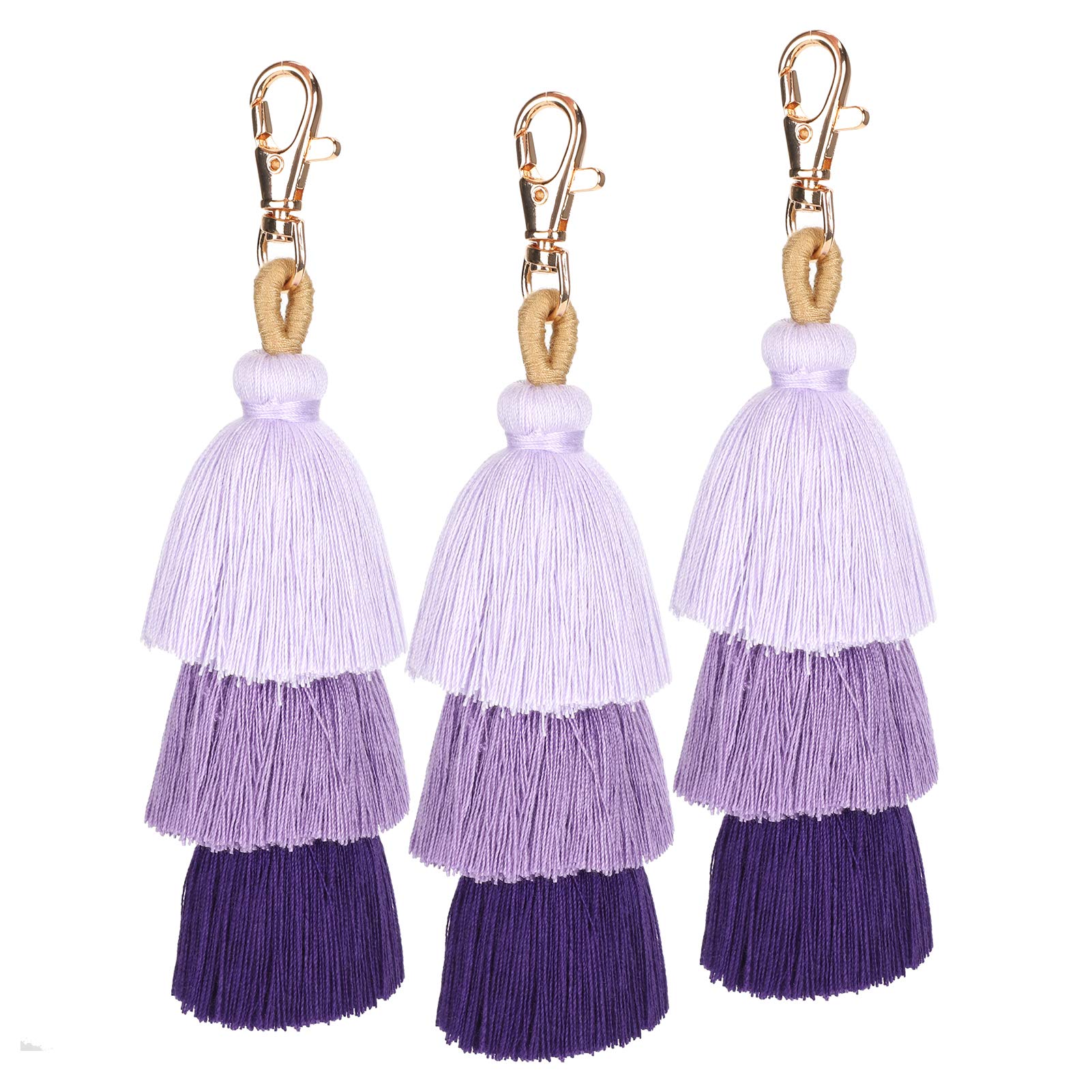 Lot de 3 porte-clés à pompon de style bohème, pendentif tendance pour ...