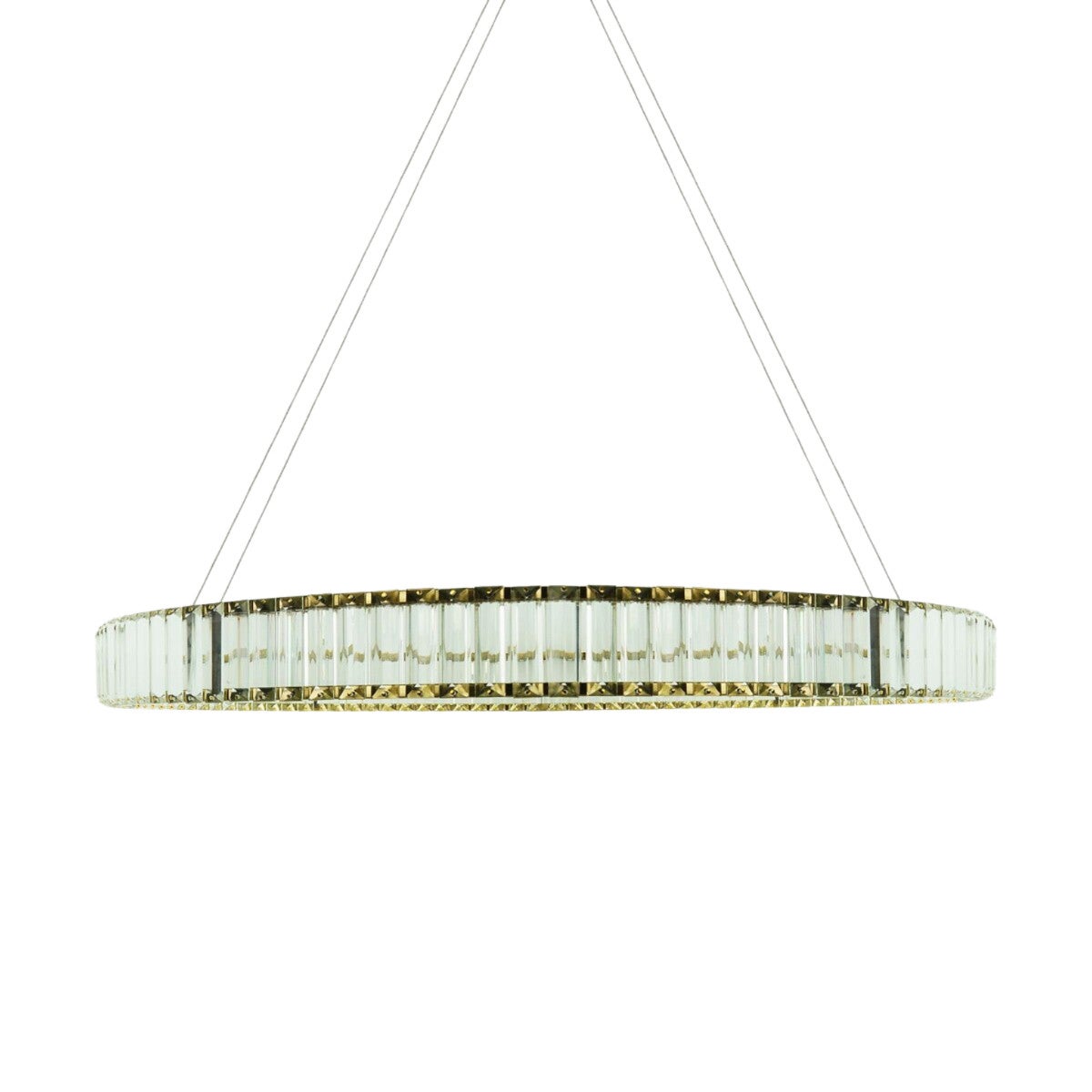 Lampa wisząca Aurora złoto-przezroczysta LED 32W 3000K 3100lm ring wym: 150 x 80 x 80 cm metal IdeaLED