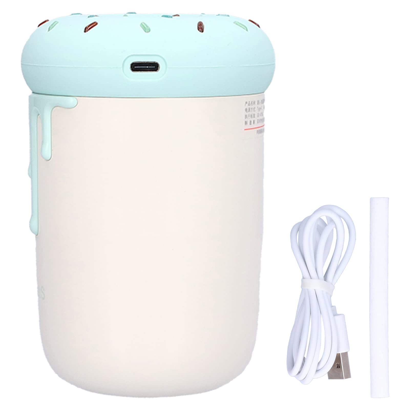 Humidificateur D'air USB 600 Ml - Silencieux, 2 Sorties Brumisation, Lumière Colorée - Pour Chambre, Bureau, Bébé - 12