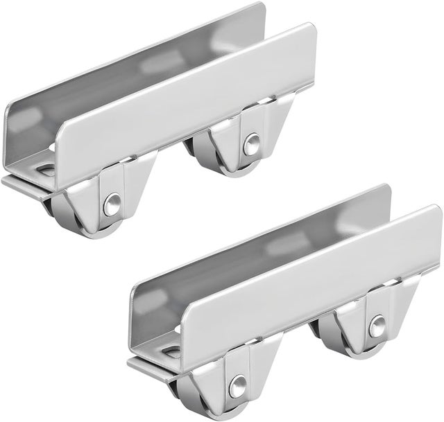 Conjunto de 4 roldanas para portas de vidro deslizantes - Rodízios ranhurados para portas de 8 mm, deslizamento suave e fácil instalação.