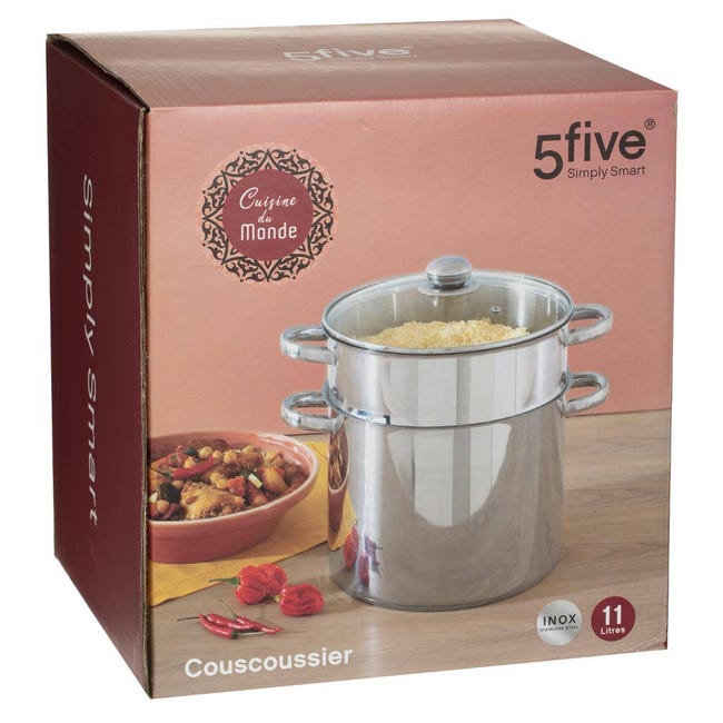 Couscoussier In Acciaio Inox 26 Cm - Pentola Per Couscous Con Base E Cestello - Foto 6