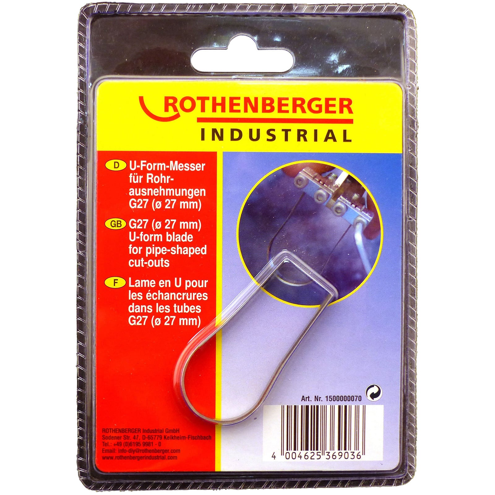 Rothenberger Industrial 1500000070 Schneidemesser für Rohre bis durchmesser 27mm, 1500000062