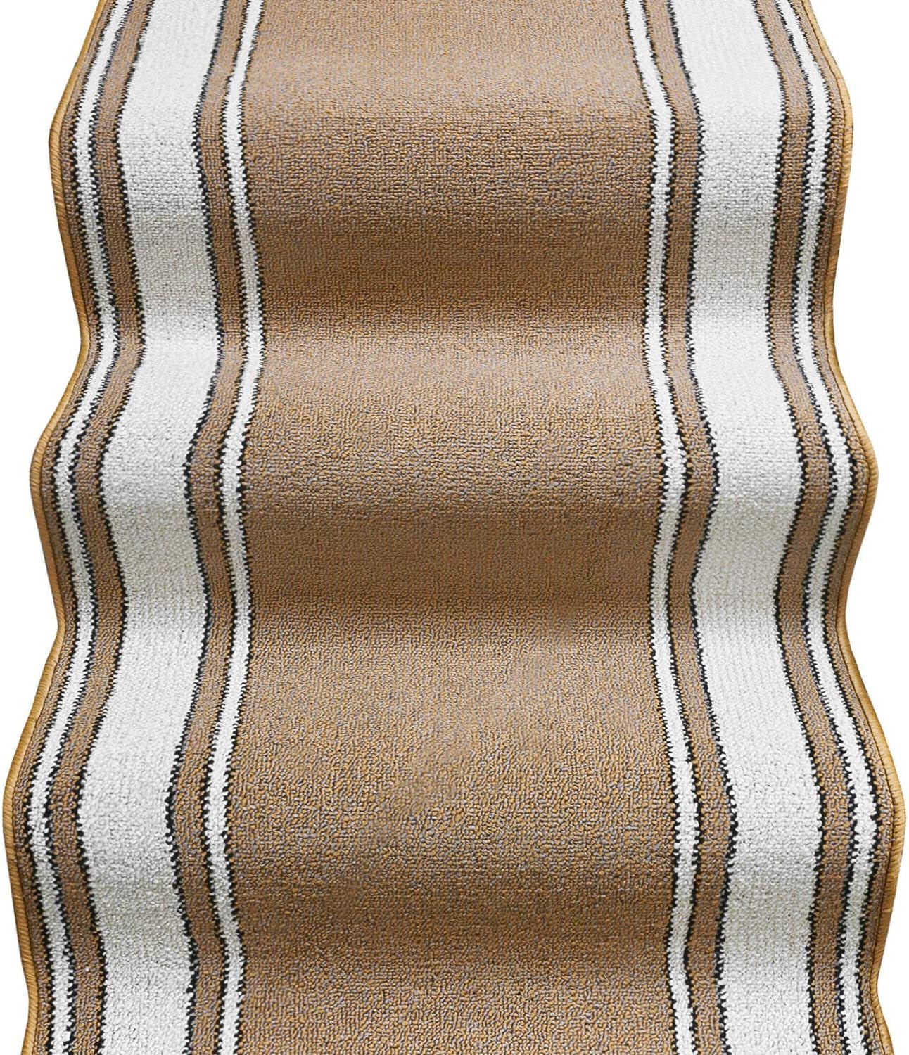 Tapis d'escalier Coureur d'entrée Revêtement de Marche Antidérapant Style Classique Beige 67x120 cm - 6