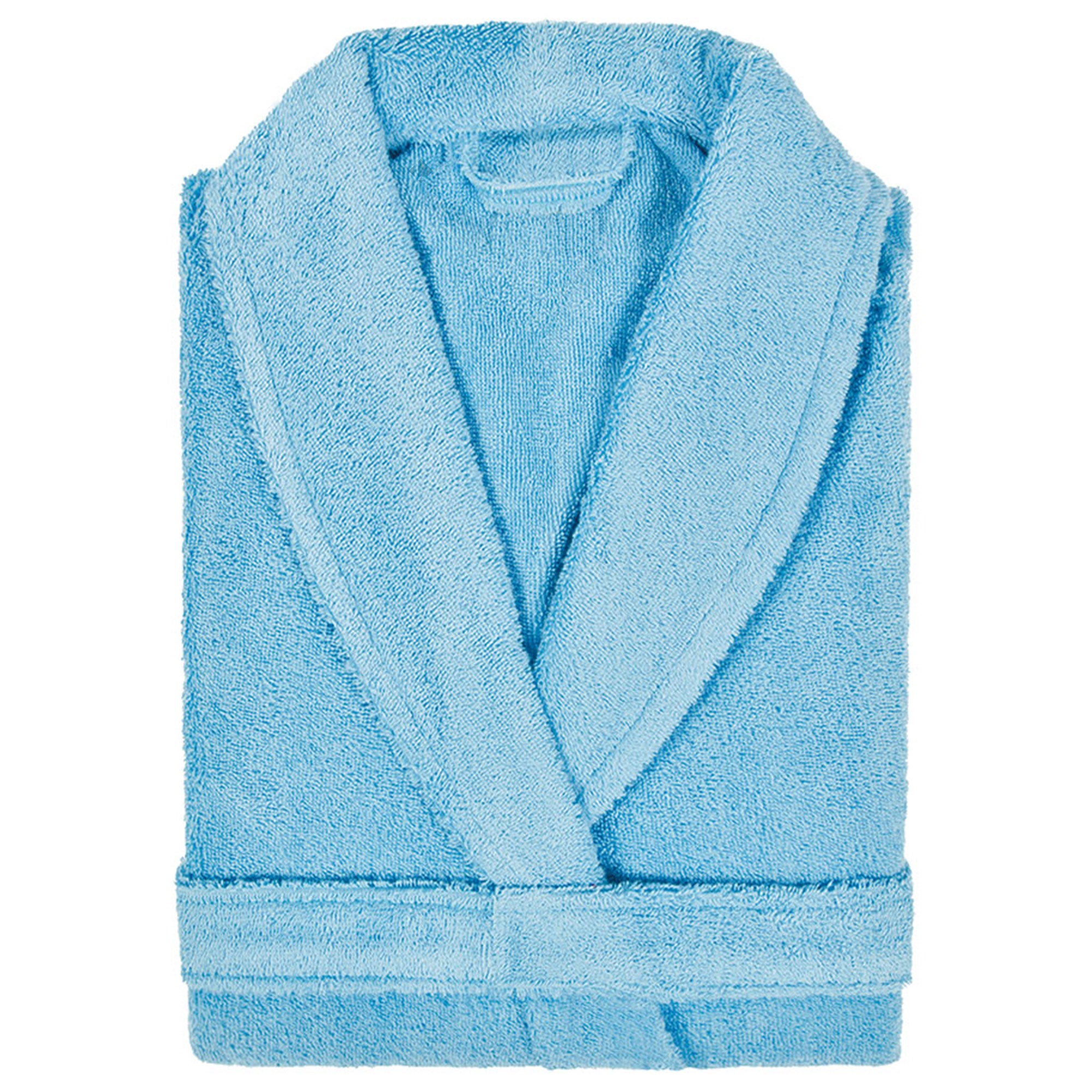 Peignoir Col Châle NAIA éponge Coton Taille S Bleu Cérulé | Leroy Merlin