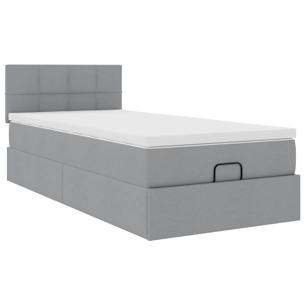 Lit Simplelit Adultecadre De Lit Ottoman Et Matelas Gris Clair X