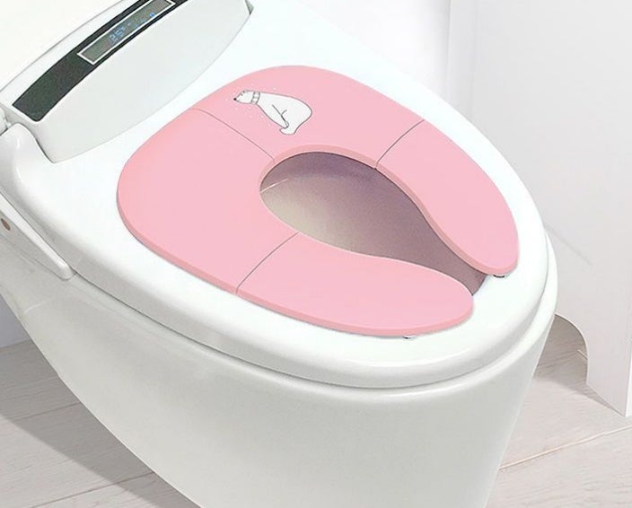 Rialzo pieghevole per WC per bambini e bambine, sgabello portatile con bidet, copertura per esterni (rosa) | Leroy Merlin