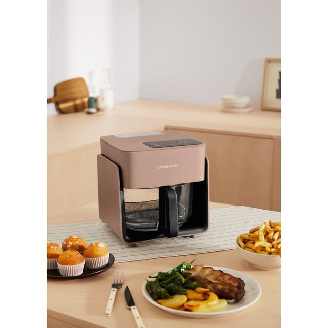 AIR FRYER STUDIO CRYSTAL - Freidora de aire de cristal 4.2L con vaporizador, 1300W