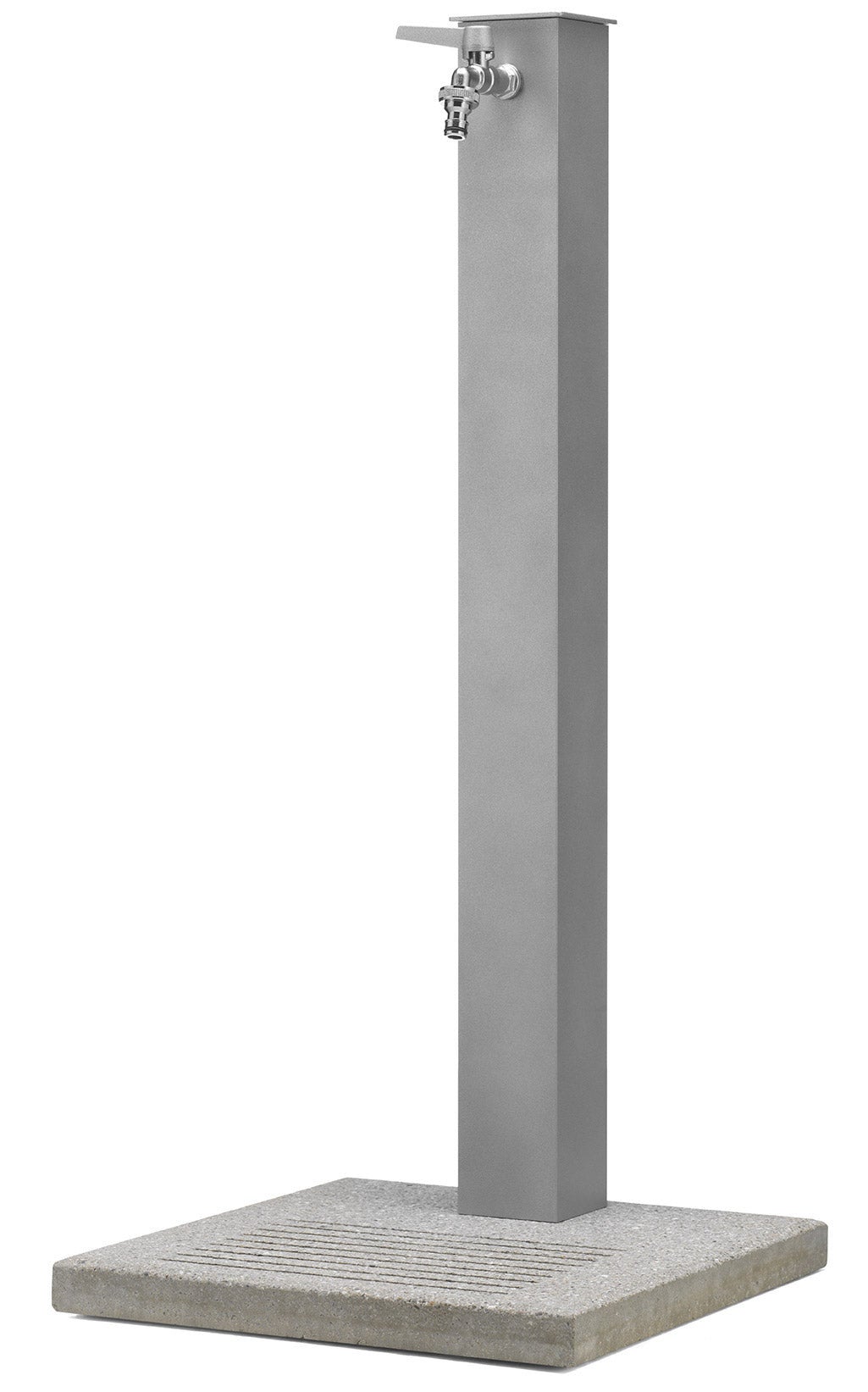 Belfer Fontaine de jardin en colonne en acier/aluminium - socle en ciment, Aluminium, résistante pour extérieur - 100% Made in Italy - 6