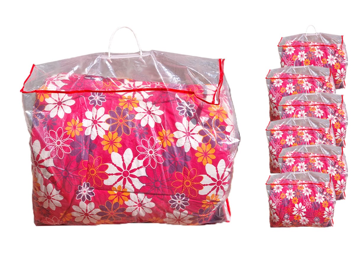 Vieshful Confezione da 7 sacchetti trasparenti per riporre vestiti, 40 l, con cerniera, contenitori in plastica per riporre piumoni, coperte, biancheria da letto, piumini, giocattoli Vieshful Confezione da 7 sacchetti trasparenti per riporre vestiti, 40 l, con cerniera, contenitori in plastica per riporre piumoni, coperte, biancheria da letto, piumini, giocattoli
